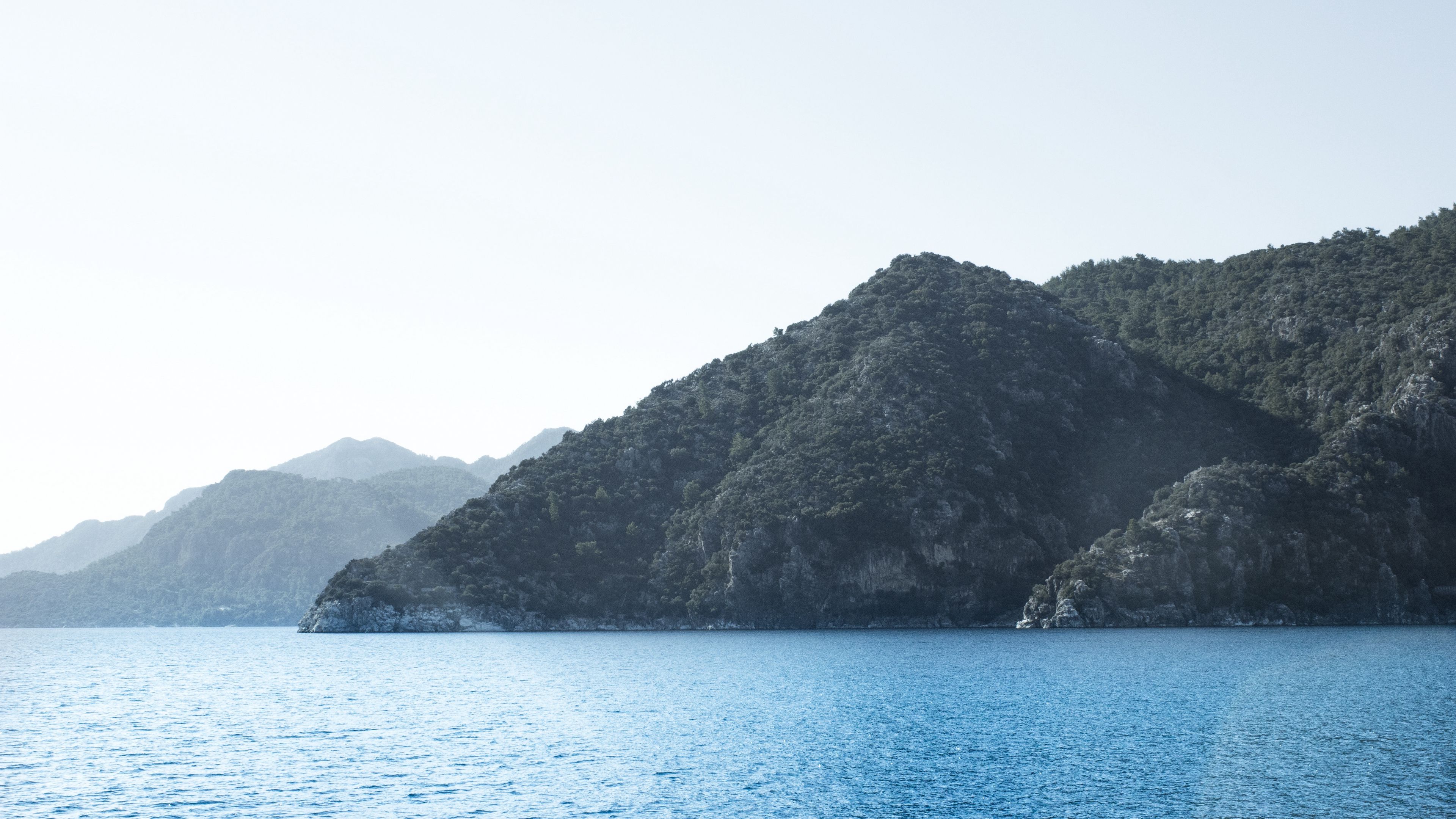 mountains, lake, sky, island, 4k, HD Wallpaper