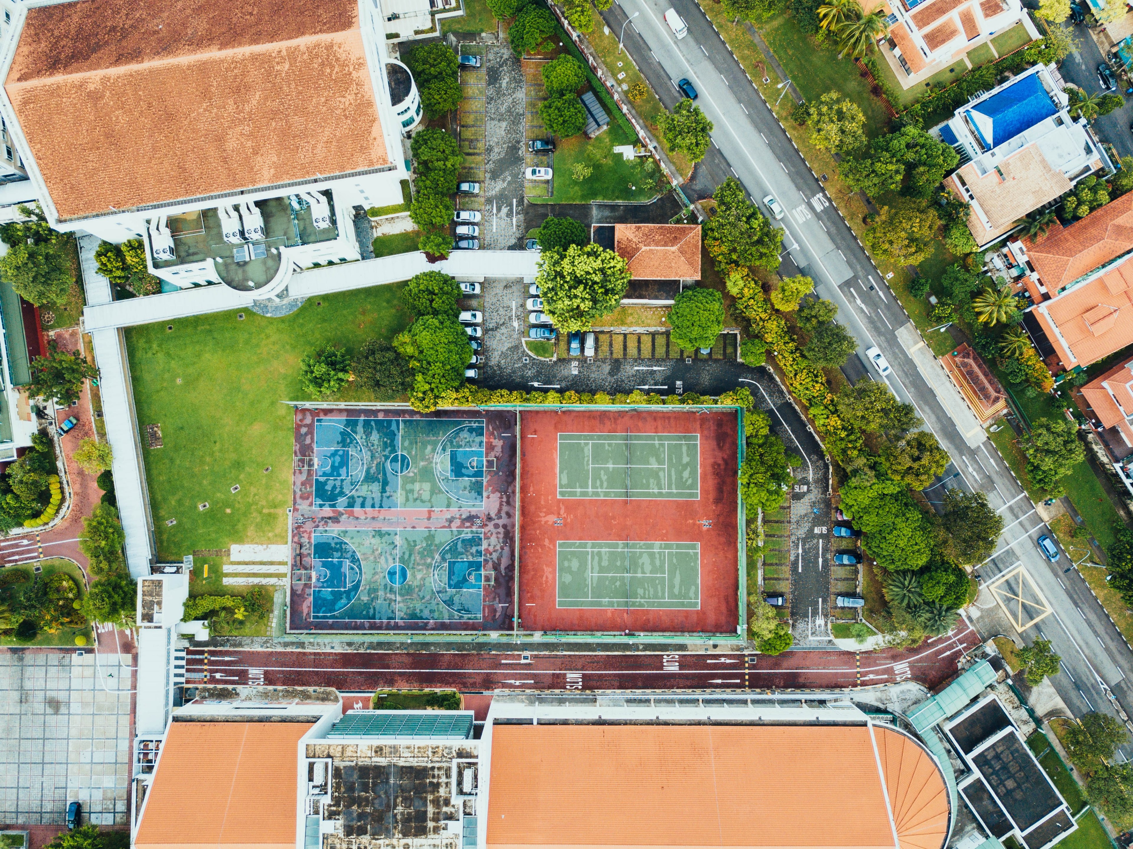 aerial view court tennis and game 4k, HD Wallpaper