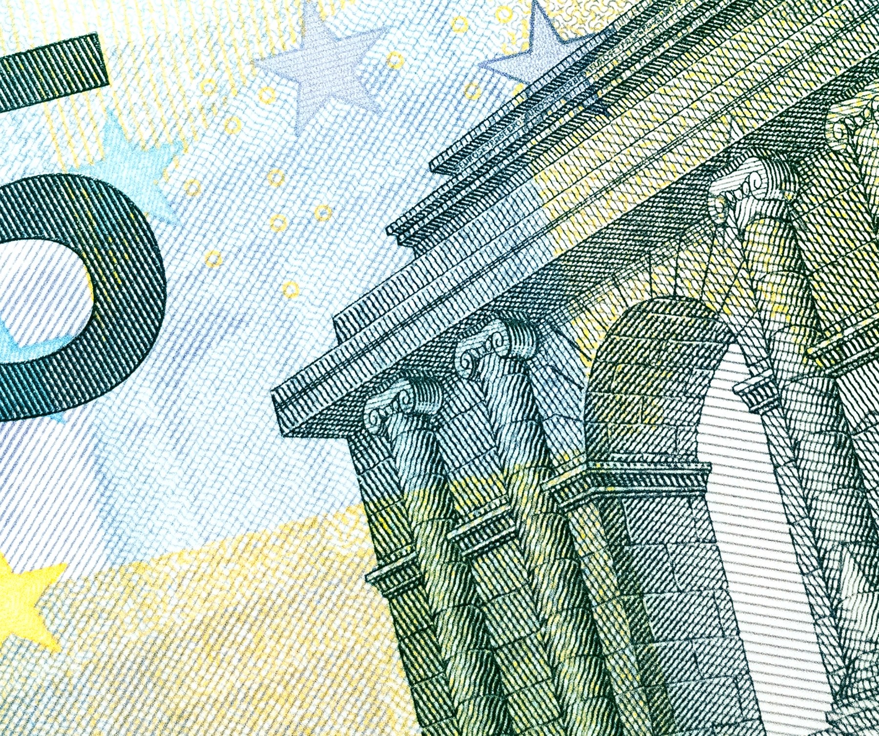a detailed close up of a classical building on a five euro note, five euro note close up 4k, HD Wallpaper