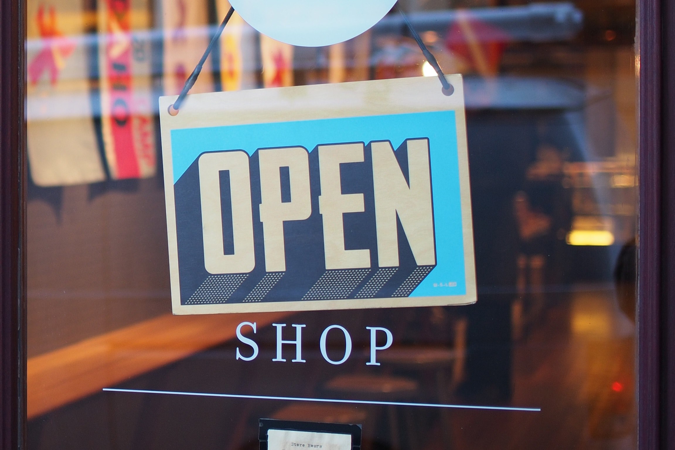 an open sign hanging on a store door, open shop 4k, HD Wallpaper