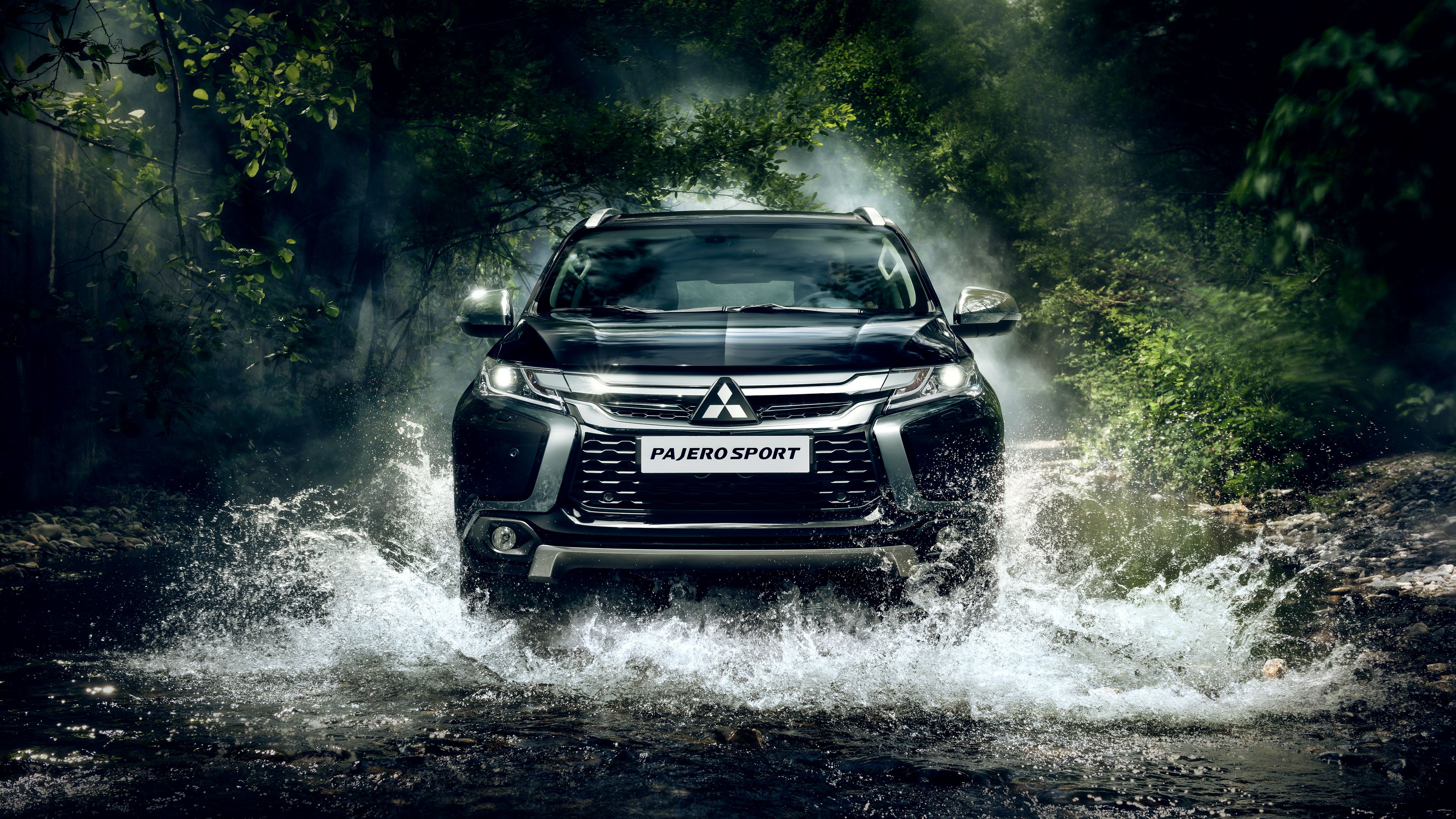 mitsubishi, pajero, river, front view, 4k, HD Wallpaper