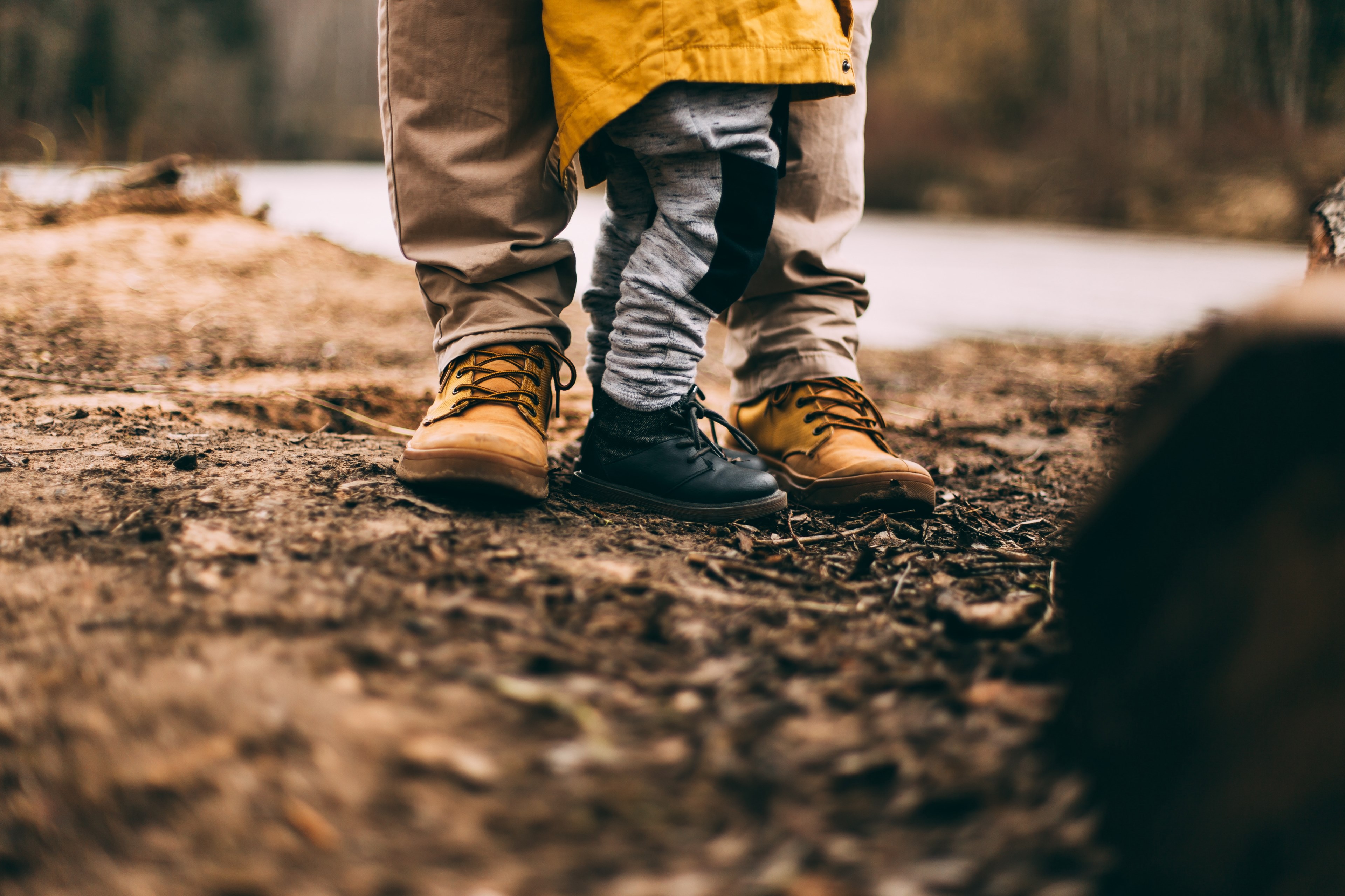 legs and feet of an adult and child both wearing boots standing on dirt ground, boots 4k, HD Wallpaper