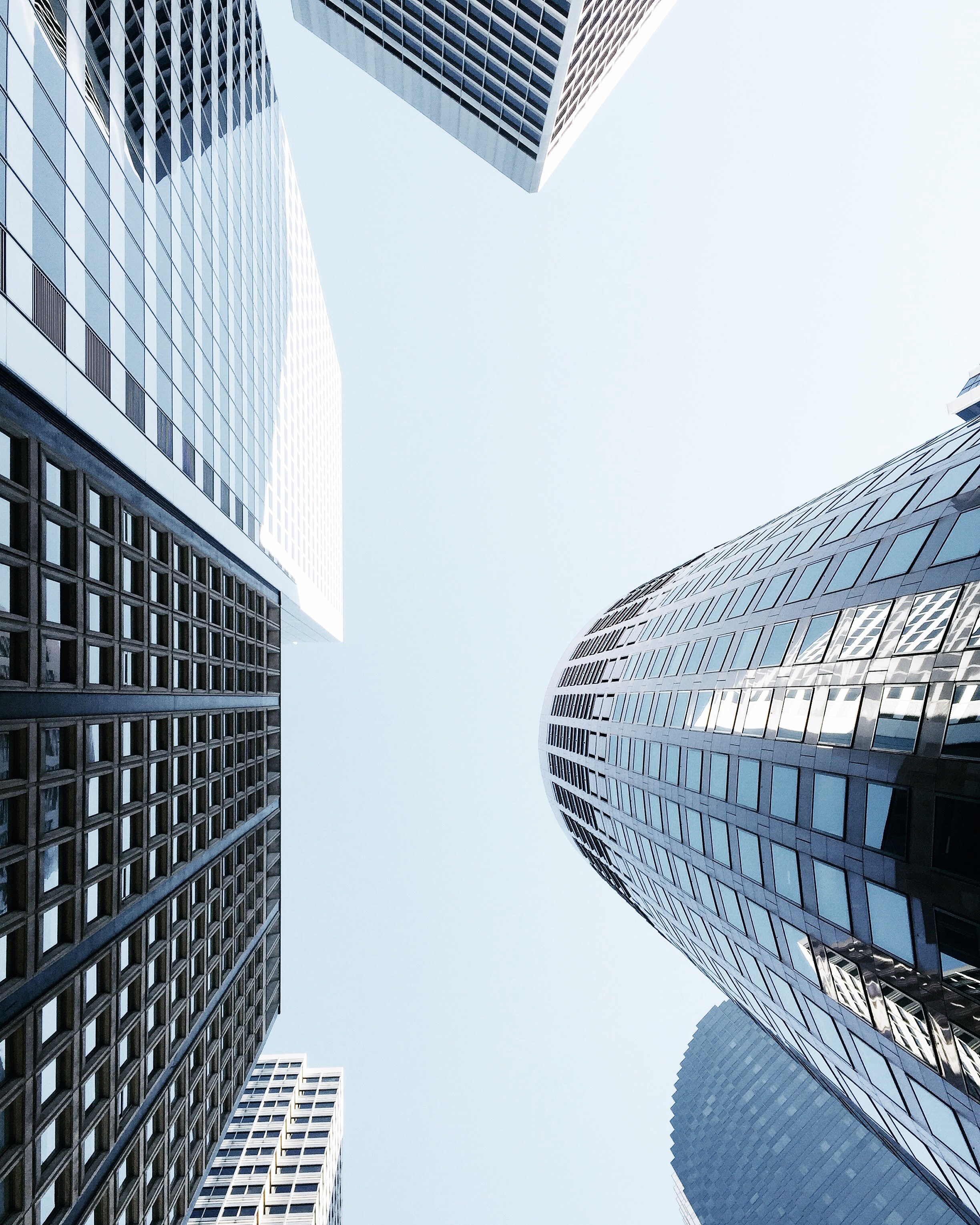 several tall skyscrapers in san francisco seen from a long angle, street level view 4k, Phone HD Wallpaper
