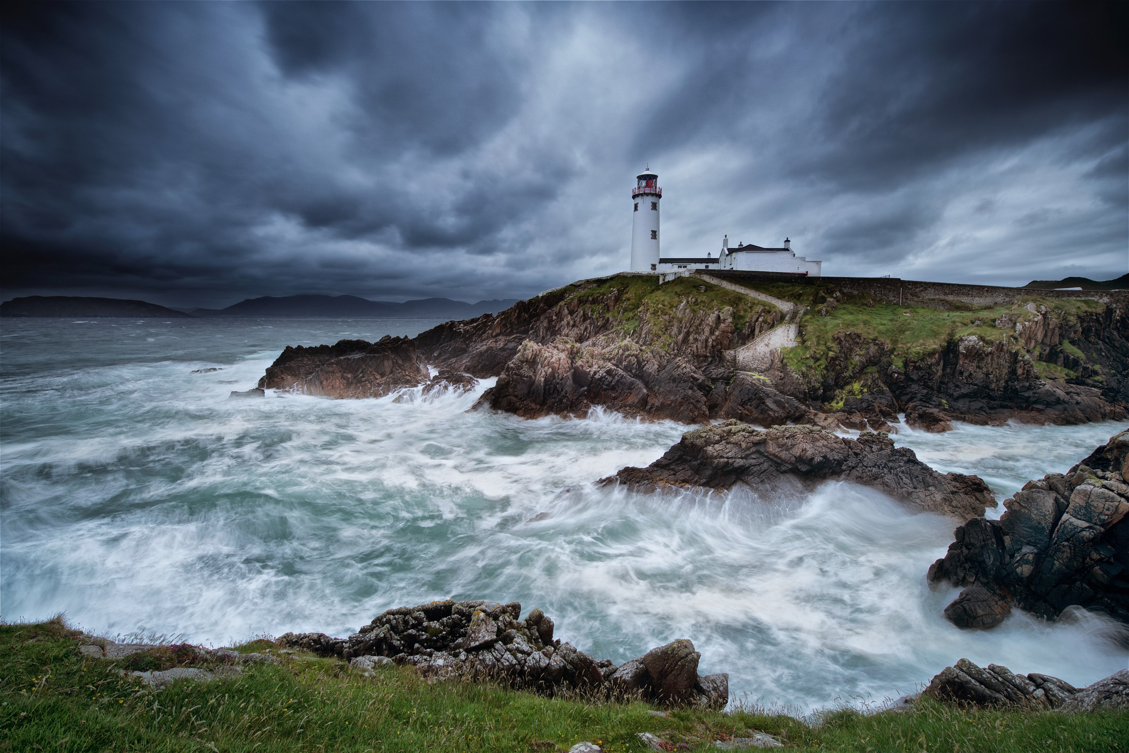 fanad lighthouse 4k, HD Wallpaper