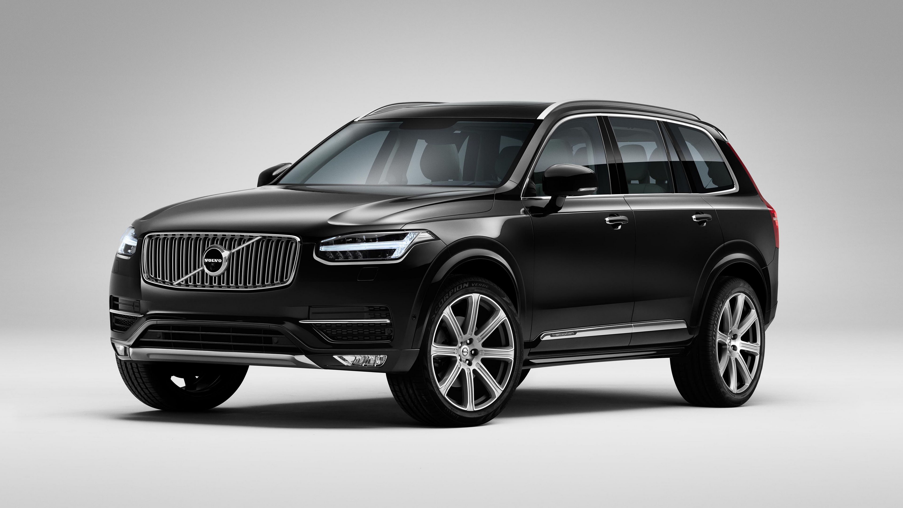 volvo xc90, black, side view, 4k, HD Wallpaper