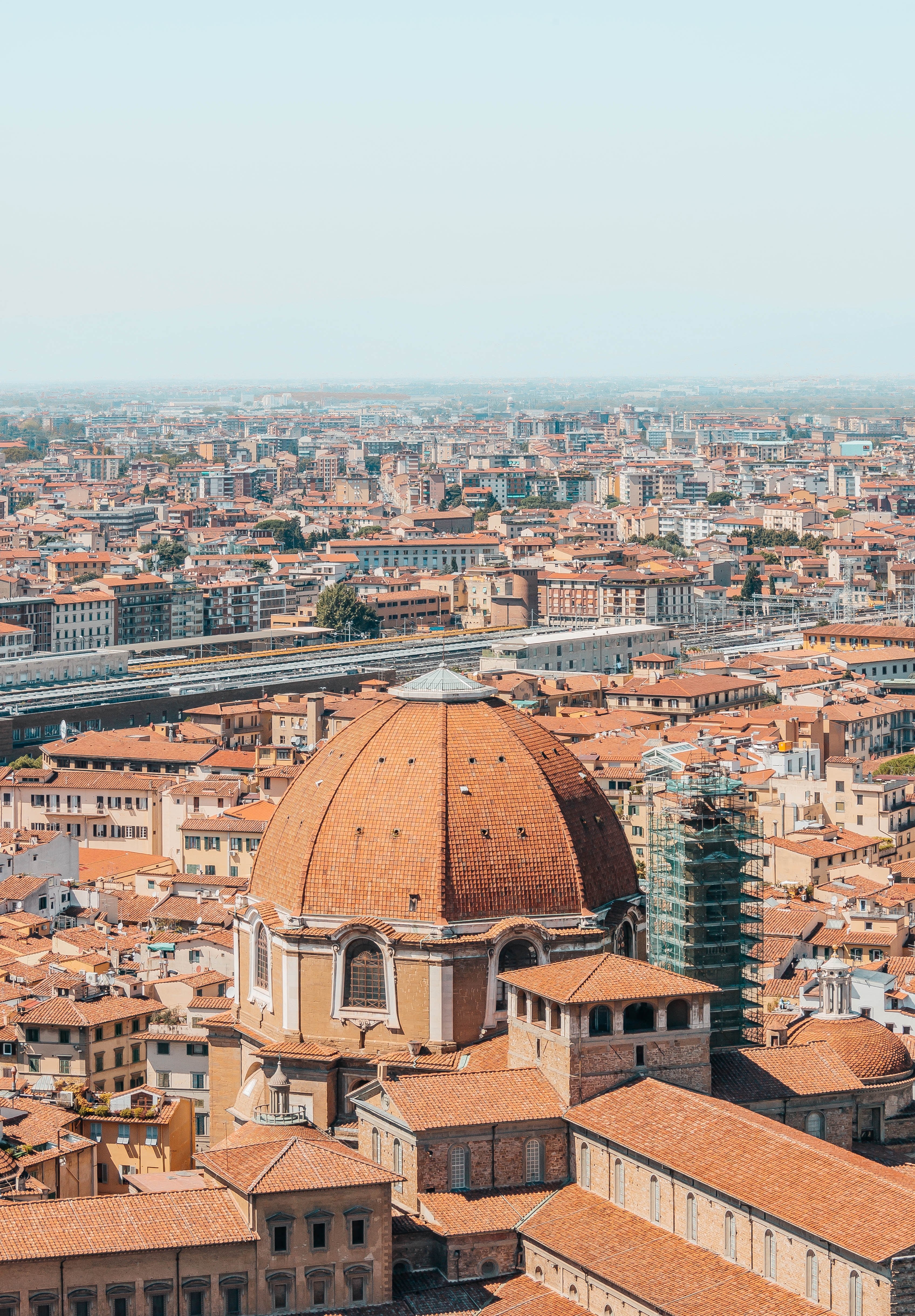 city cityscape roof and ceramic roof hd, 4k, Phone HD Wallpaper