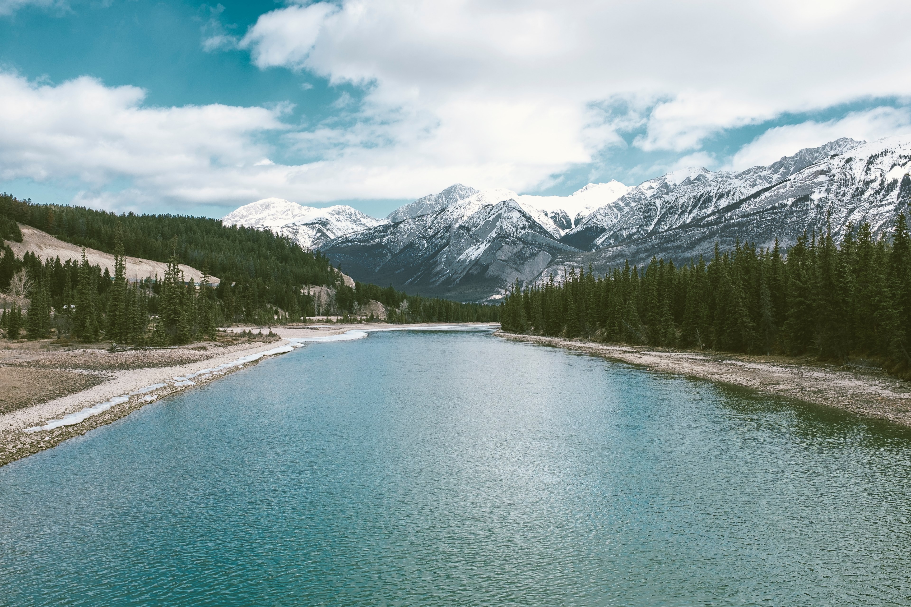 mountain mountain range ridge and lake 4k, HD Wallpaper