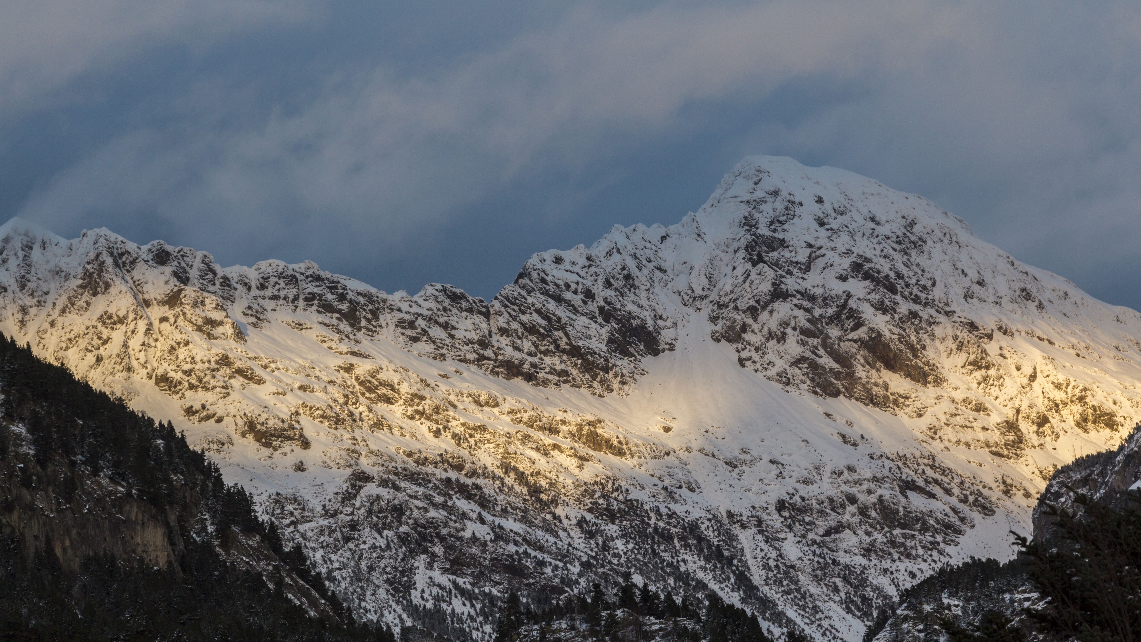 huesca, spain, mountains, peaks, snow, 4k, HD Wallpaper