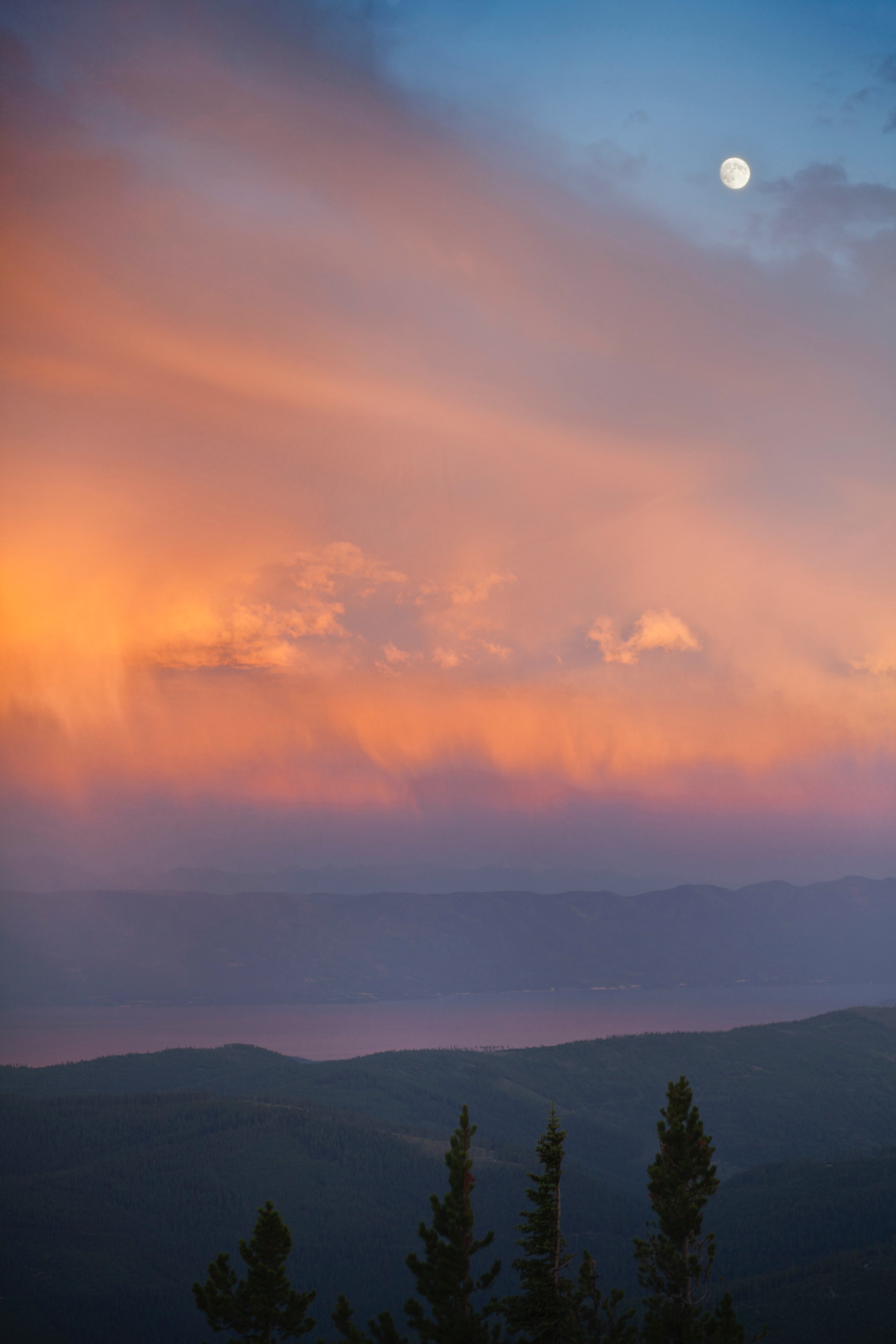 mountain top montana mountain and sunset hd, 4k, Phone HD Wallpaper