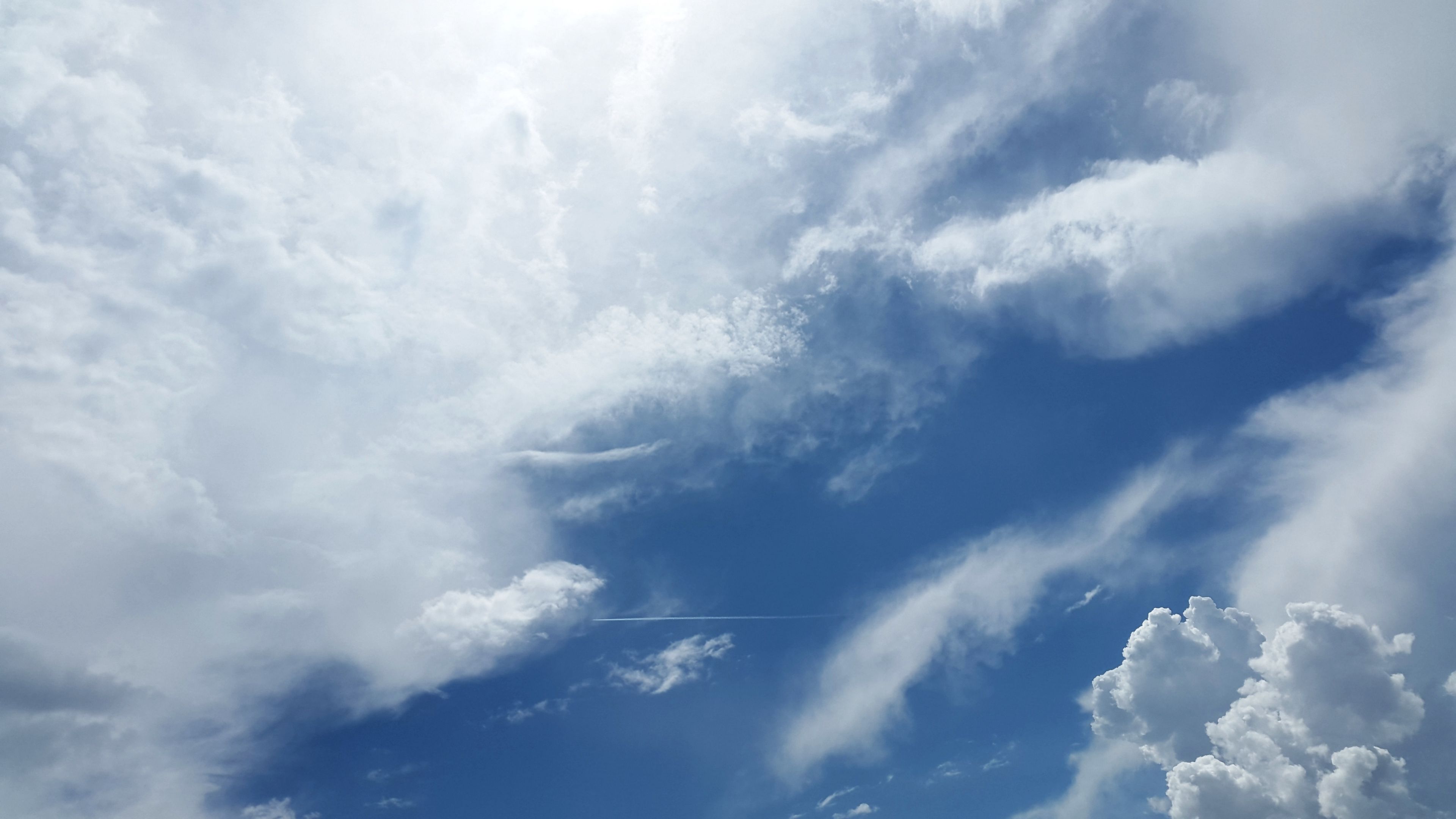 sky, clouds, light, 4k, HD Wallpaper