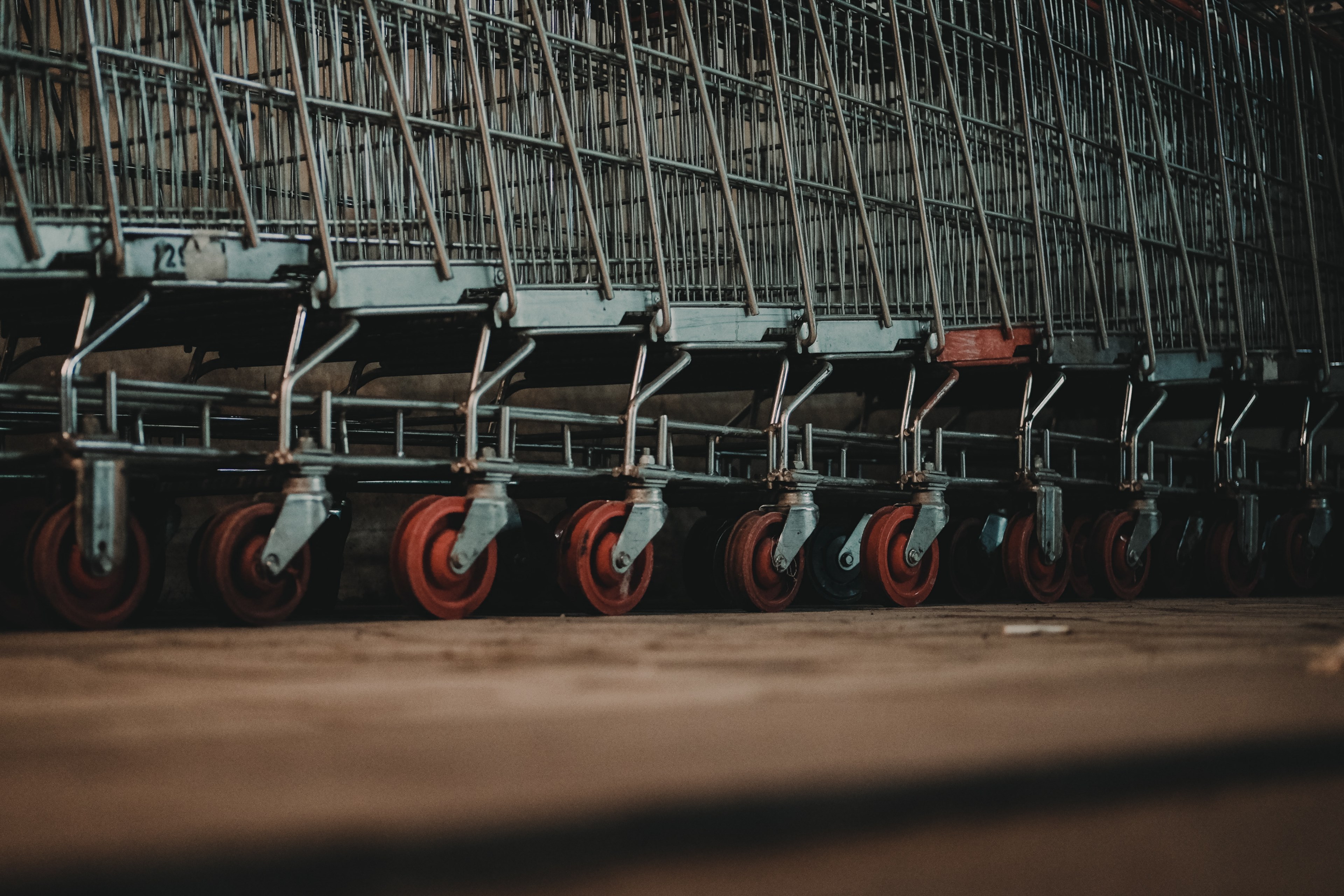shopping trolley cart and supermarket 4k, HD Wallpaper