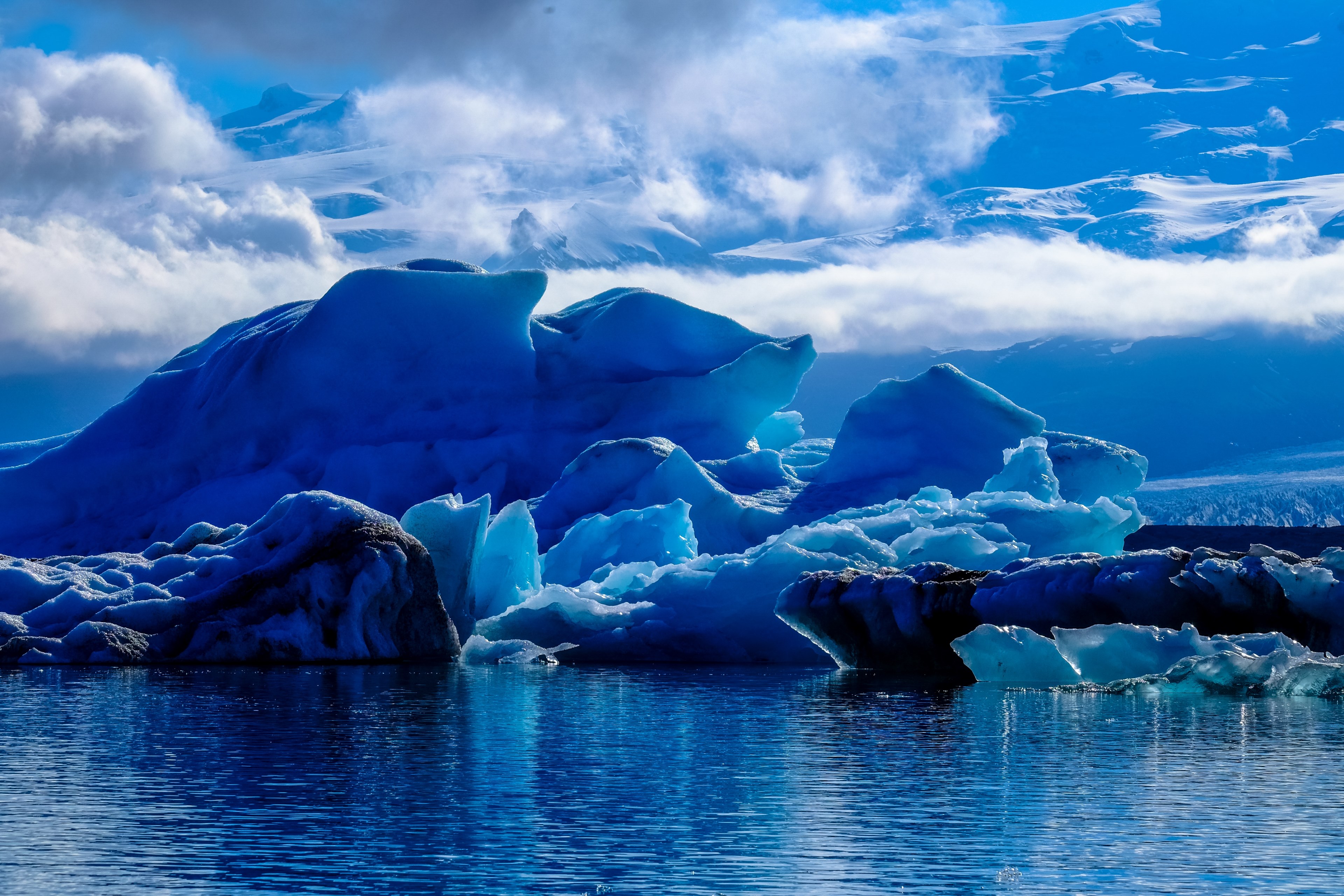 glacier lagoon 4k, HD Wallpaper