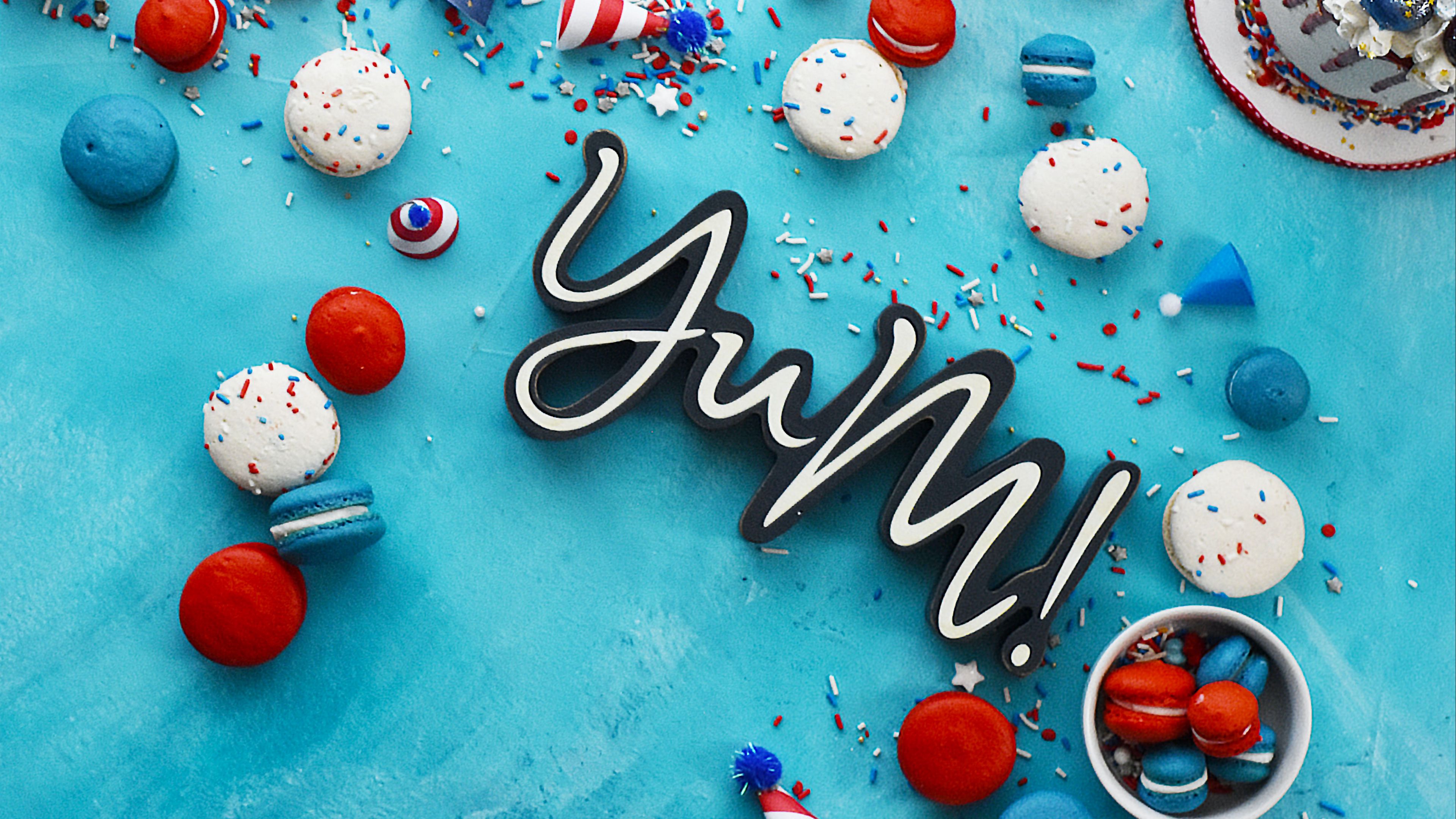 words, macaroni, dessert, holiday, 4k, HD Wallpaper