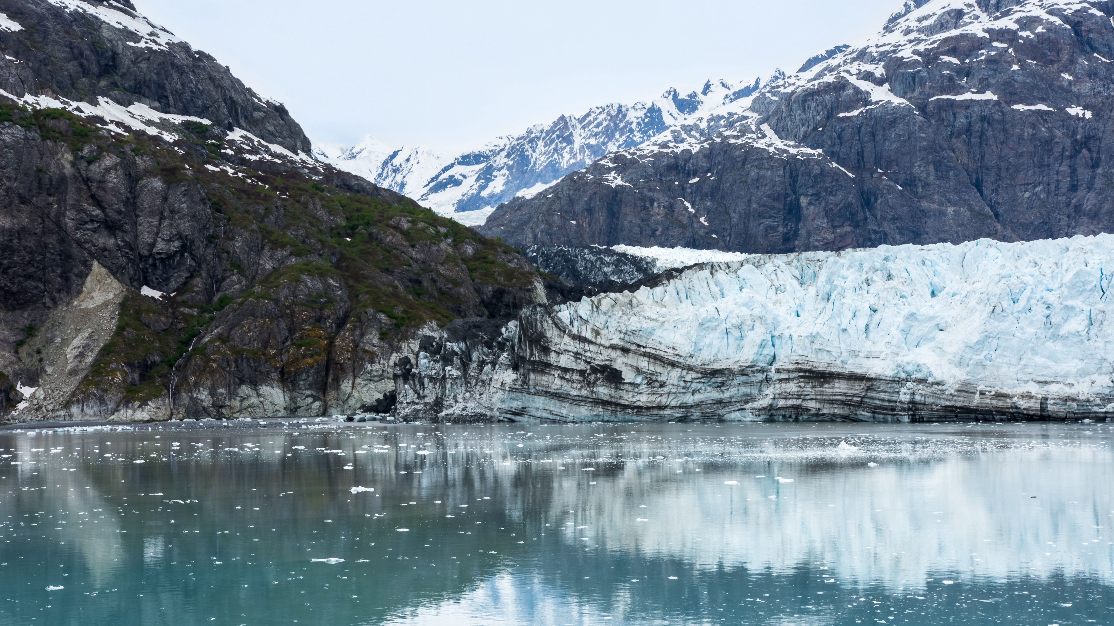 alaska, margerie, bay, glacier, reflection, 4k, HD Wallpaper