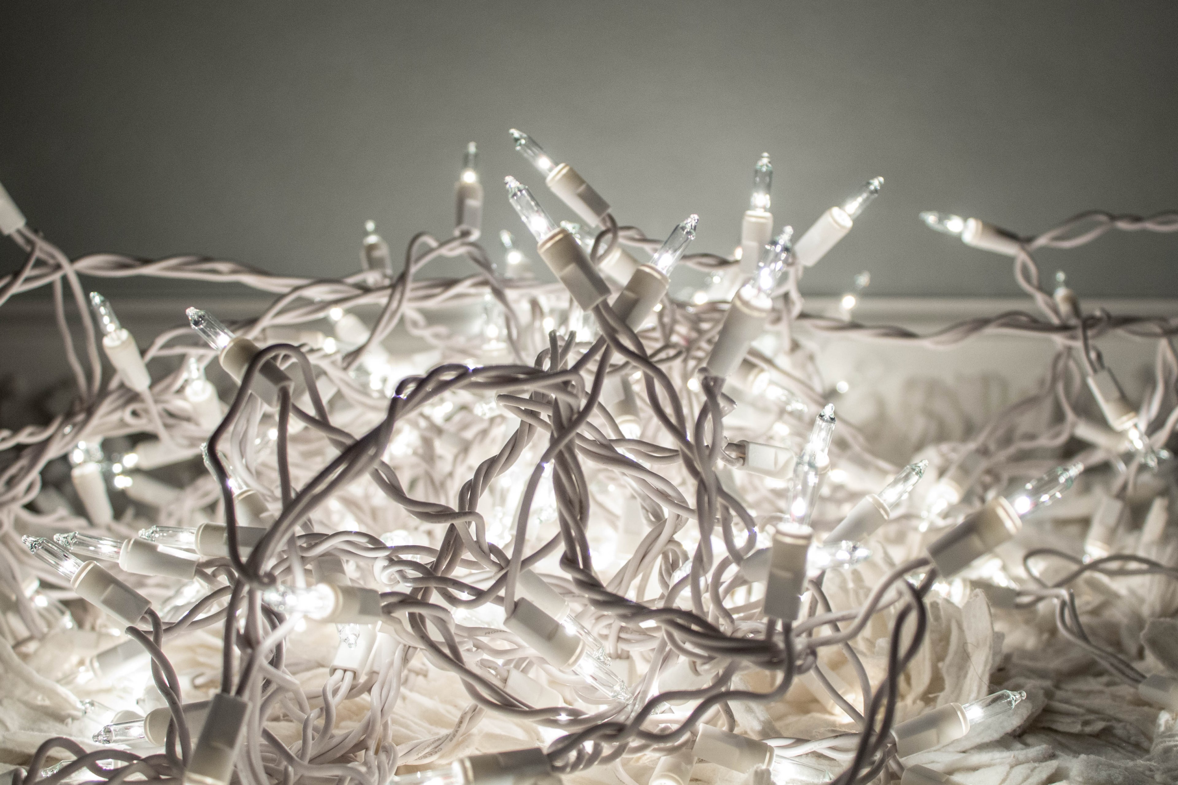 white holiday christma and light 4k, HD Wallpaper