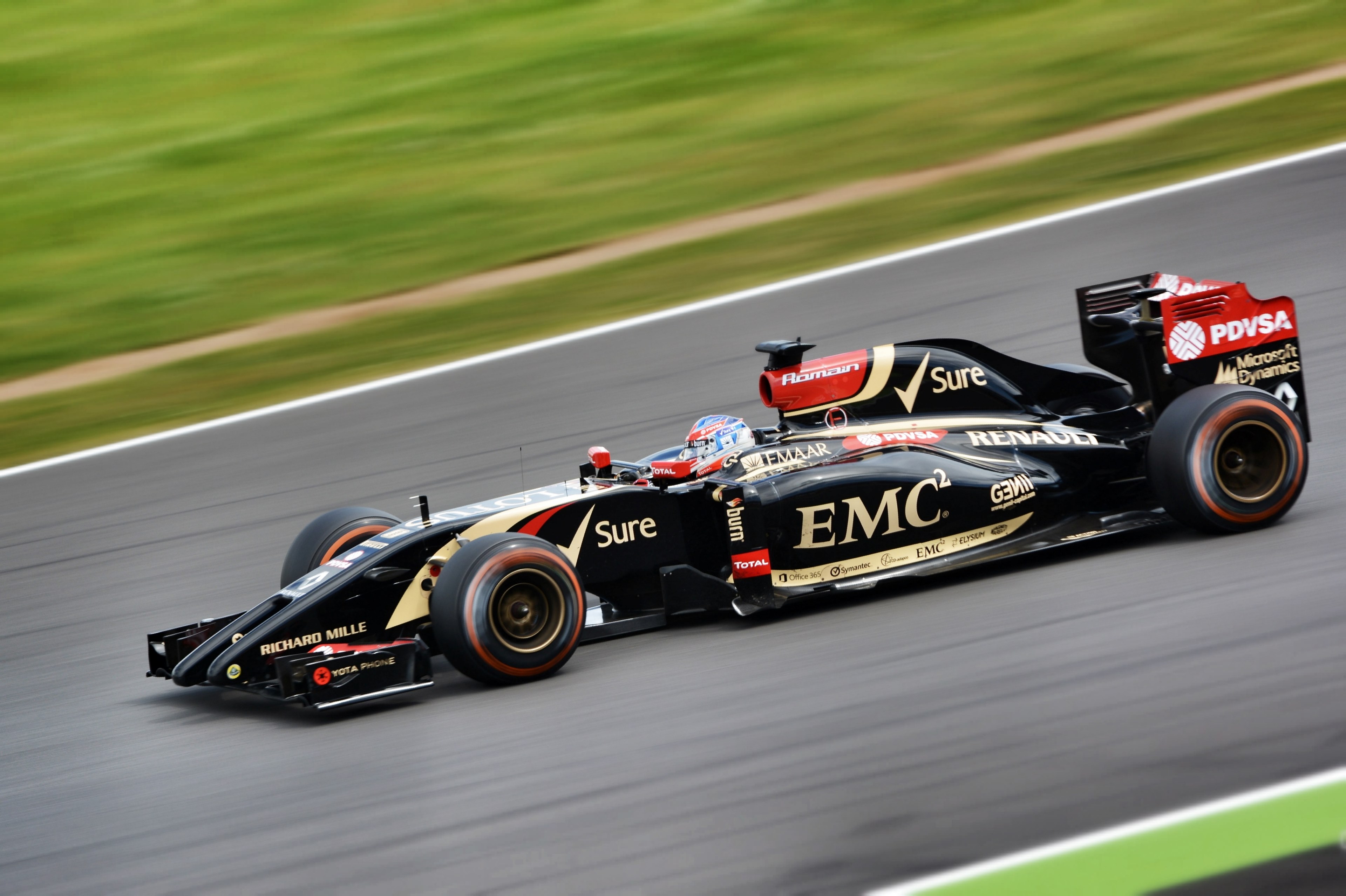 romain grosjean at silverstone 2013 grand prix 4k, HD Wallpaper
