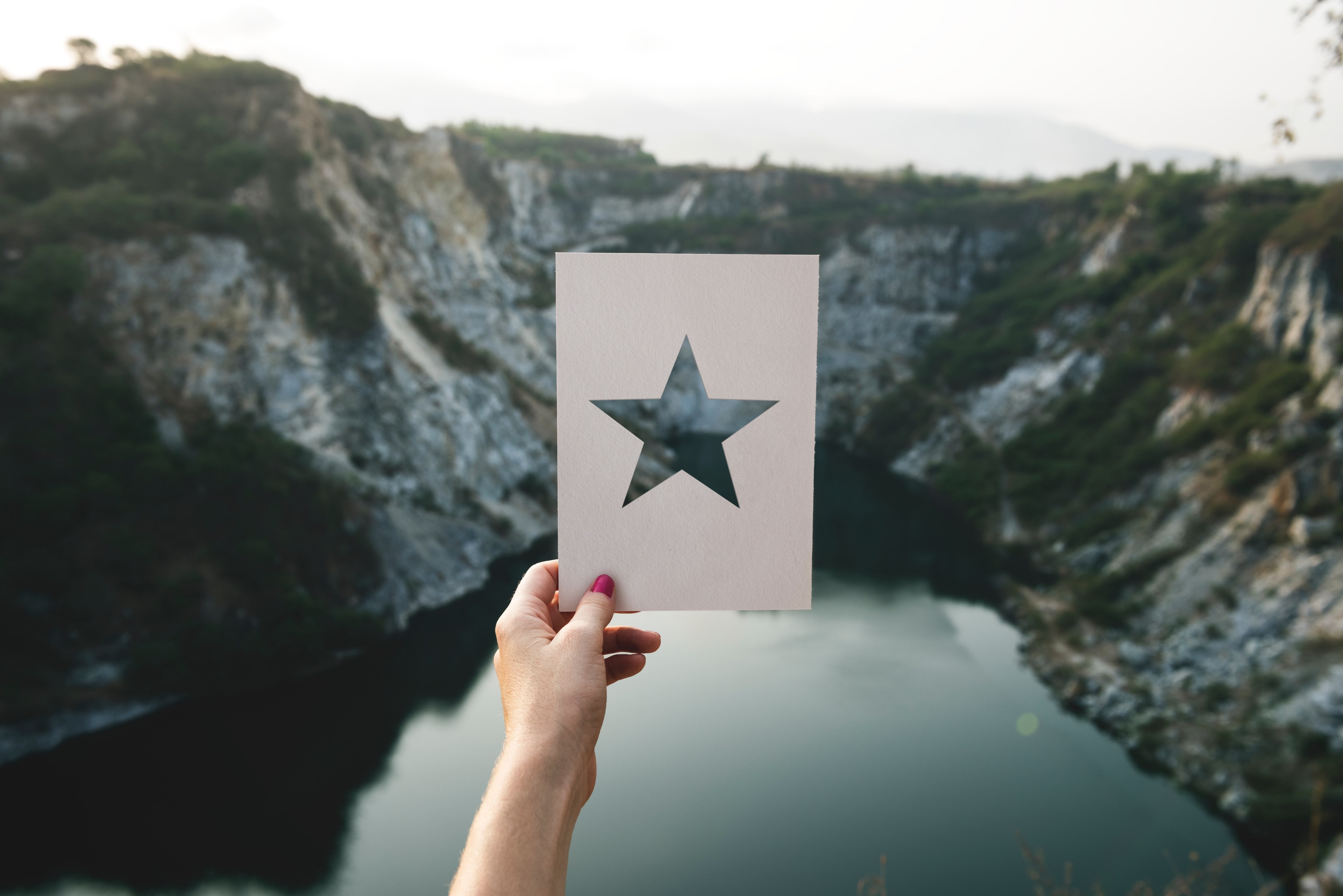 mountain star stencil and crafts 4k, HD Wallpaper