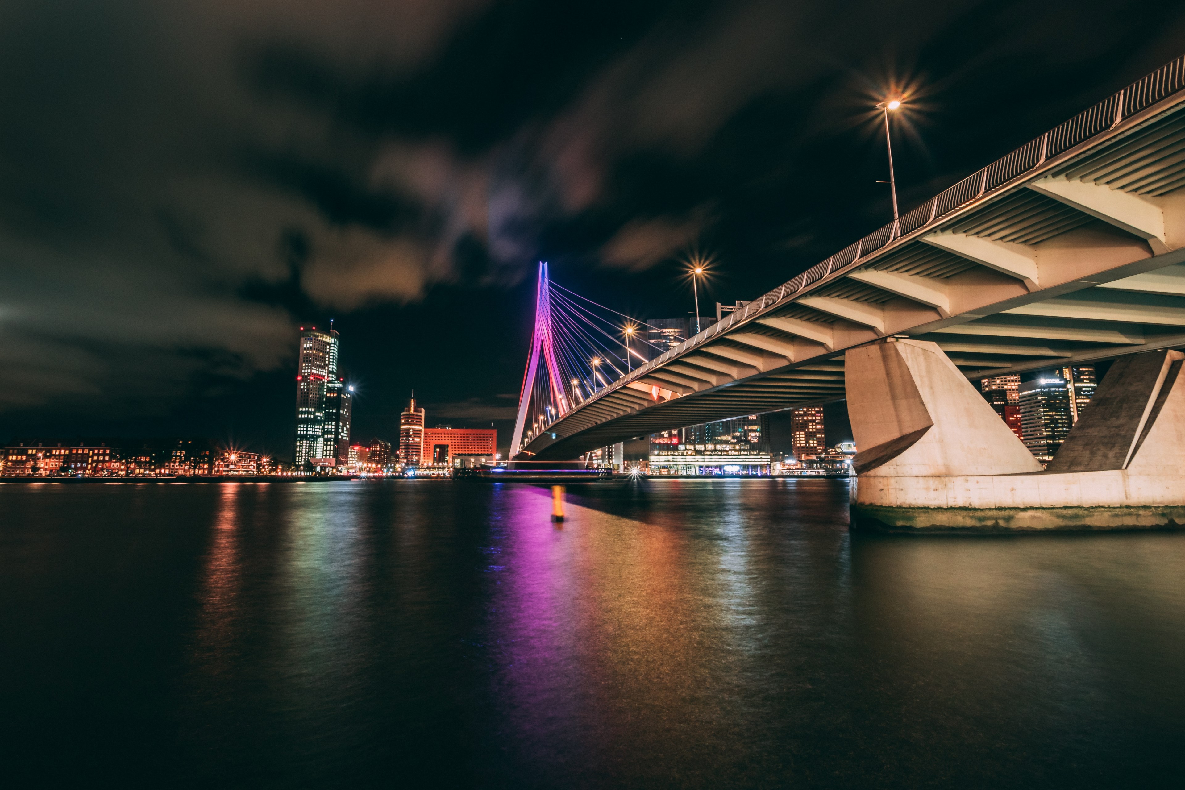 erasmus bridge 4k, HD Wallpaper