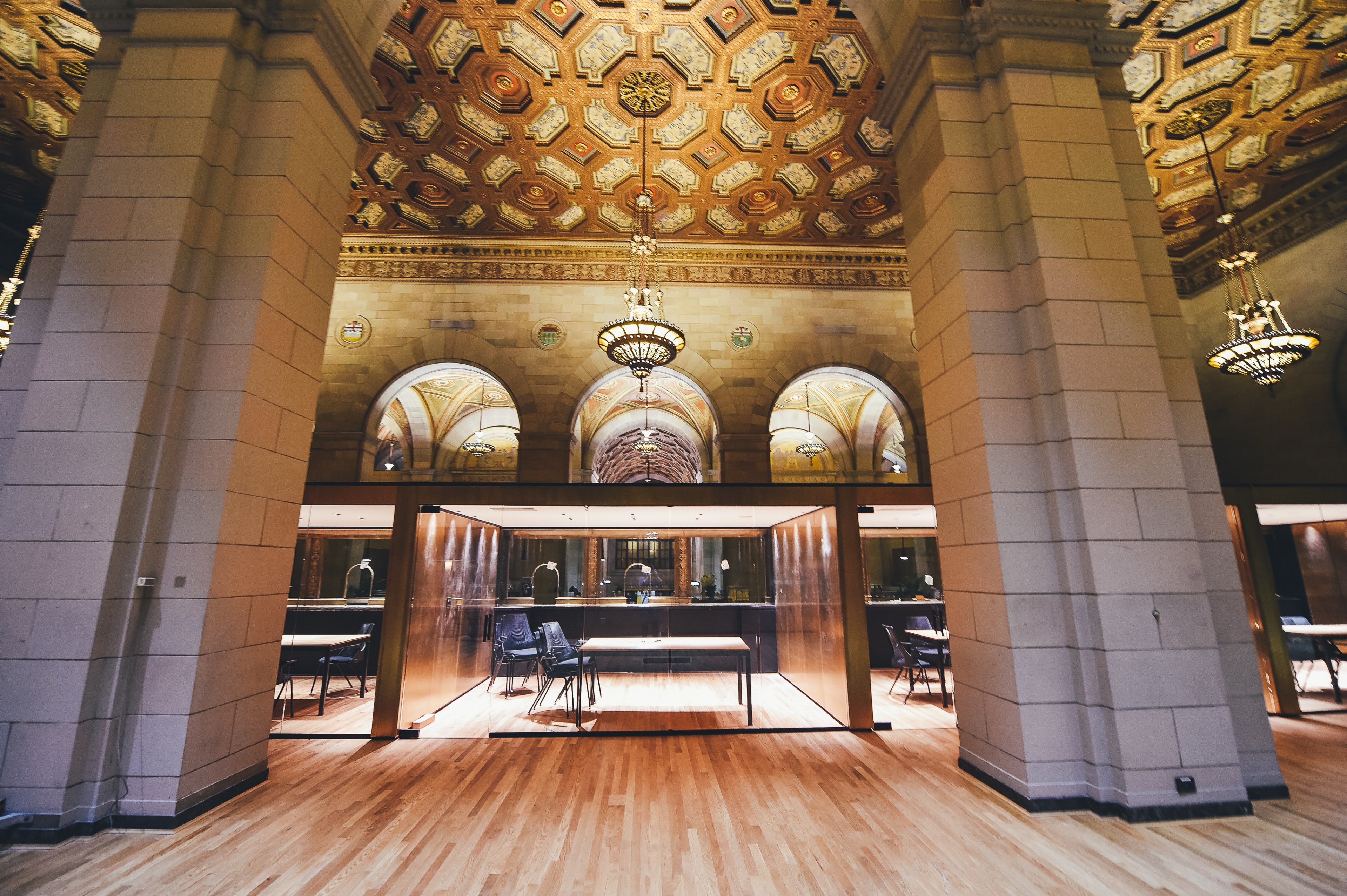 an office space with a high ornate ceiling and elegant fixtures, ornate office space 4k, HD Wallpaper