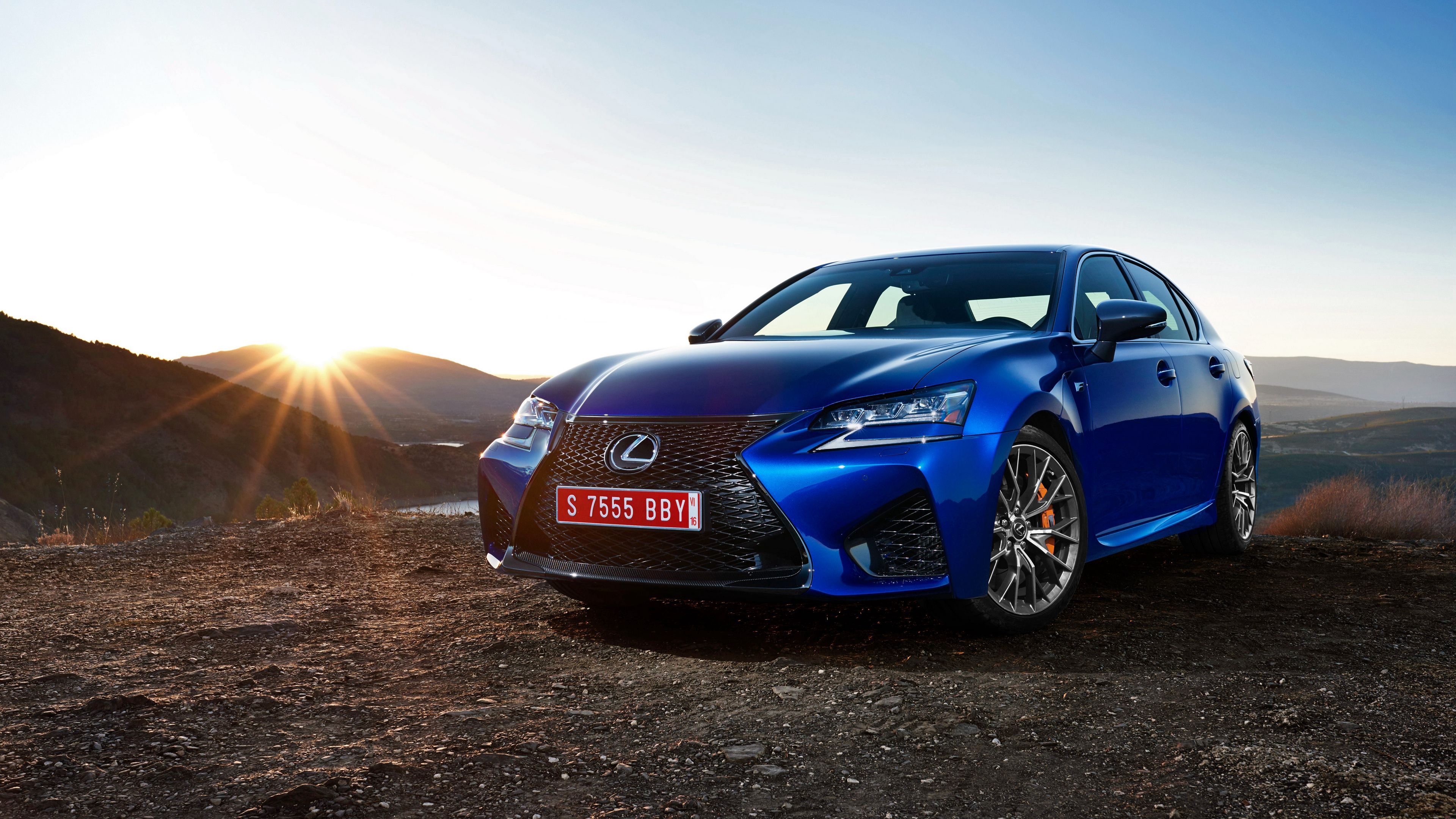 lexus, gs, side view, blue, 4k, HD Wallpaper