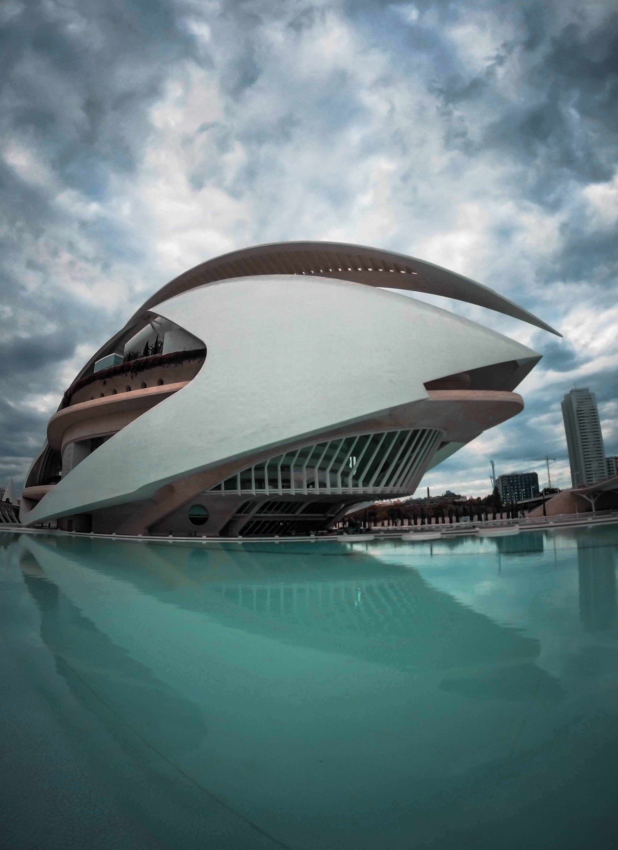 building structure architecture and water hd, 4k, Phone HD Wallpaper