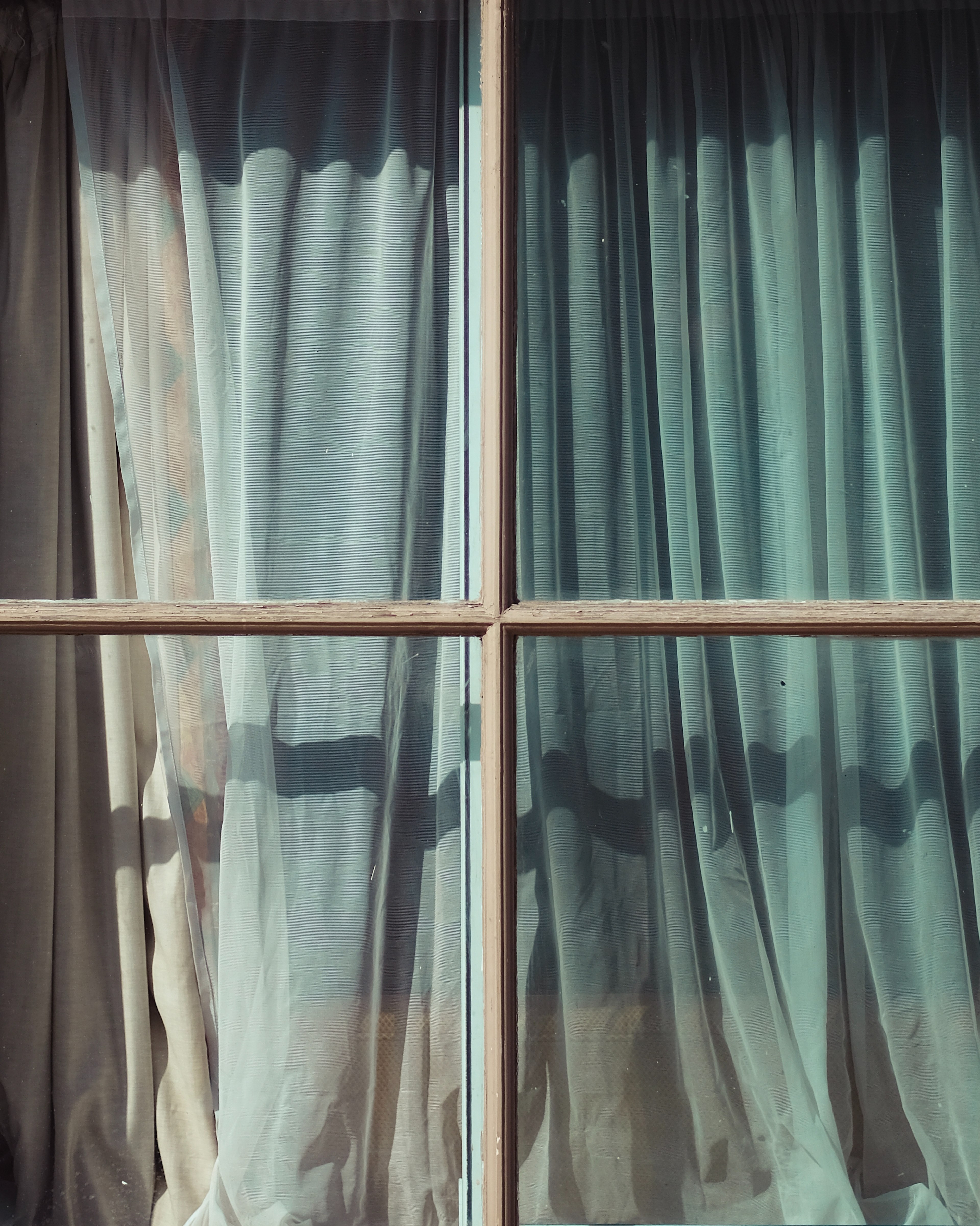 a curtain seen through a window, window 4k, Phone HD Wallpaper