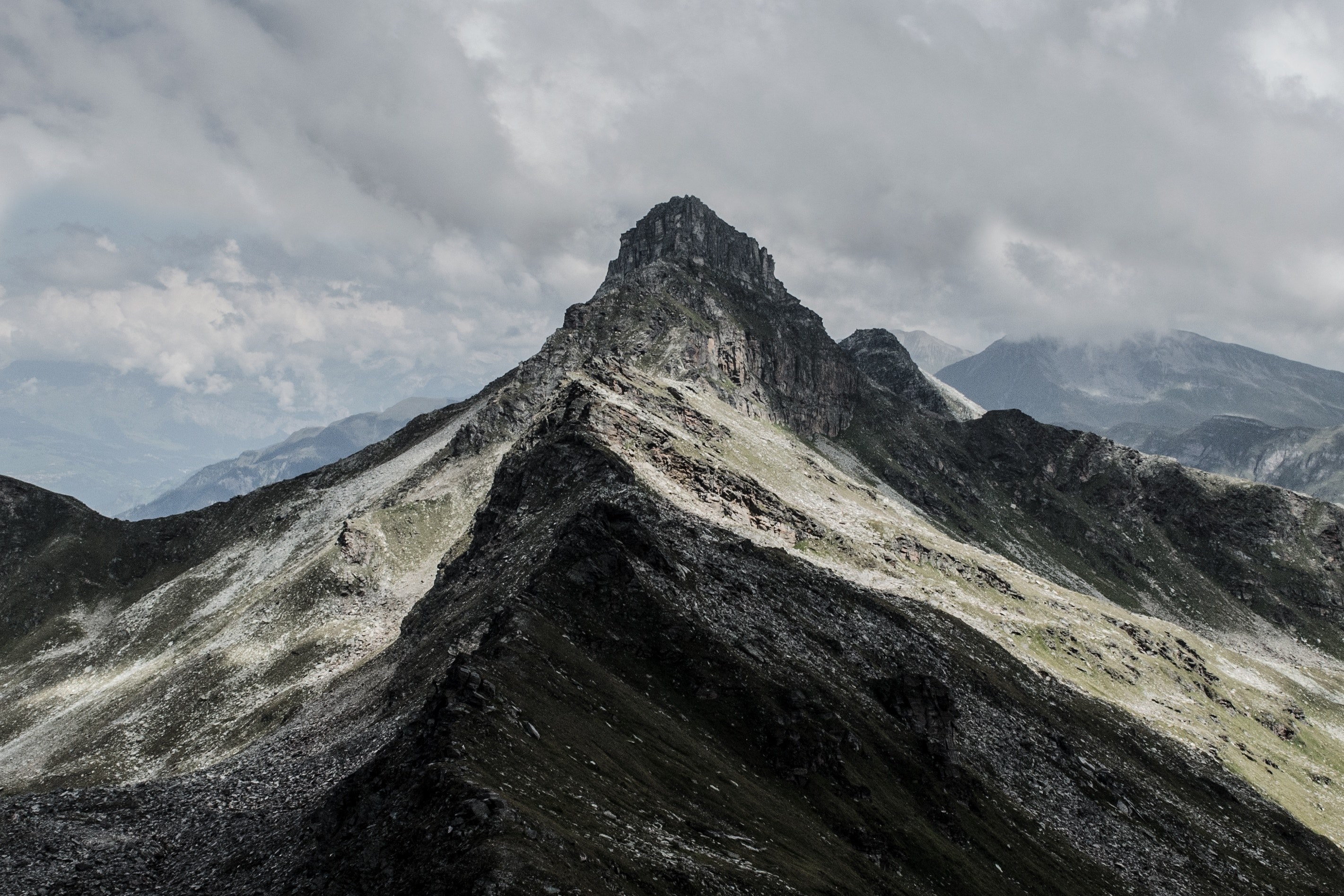 peak cloudy cloud and rock 4k, HD Wallpaper