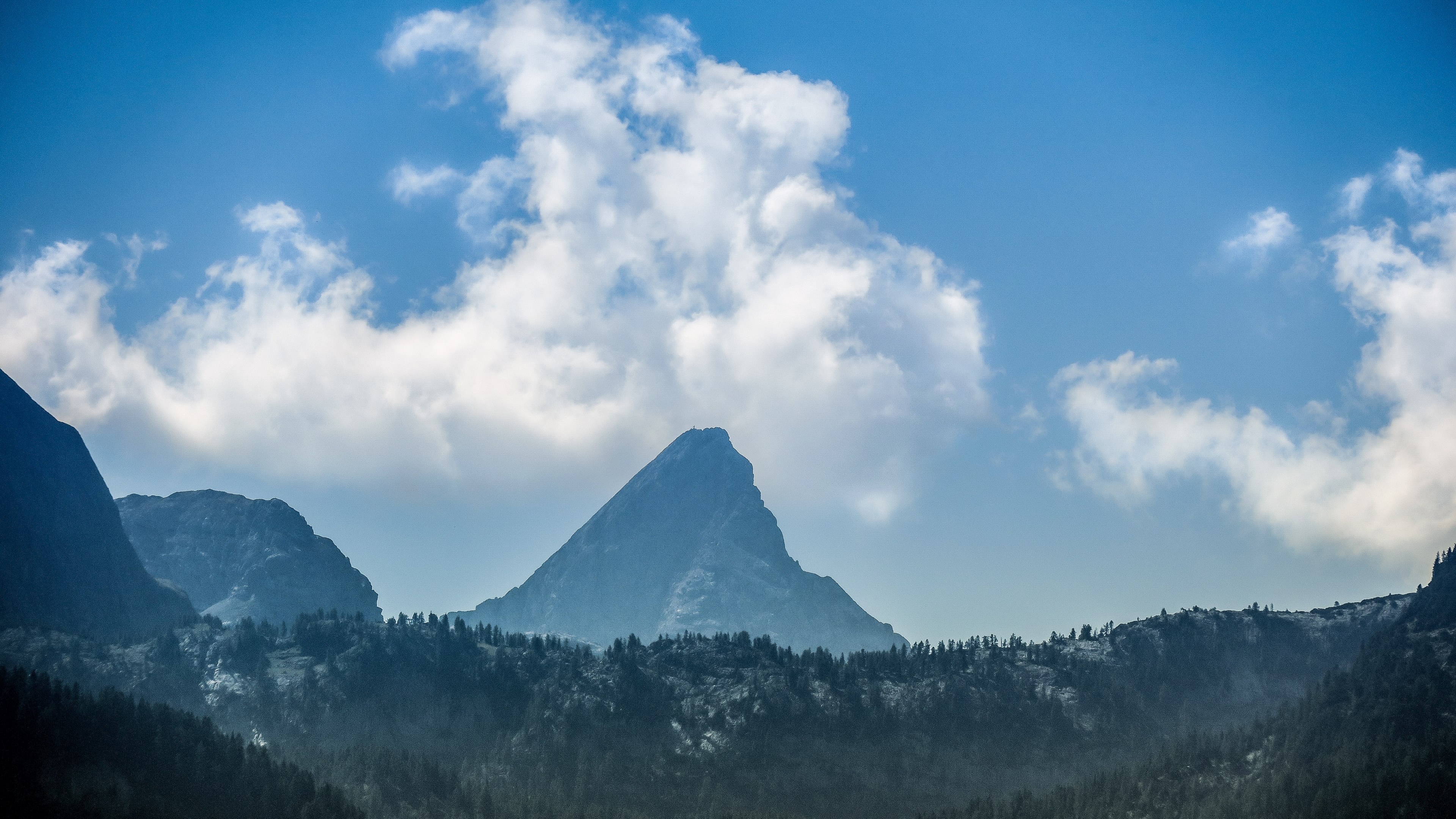 cloud alp mountain and blue sky 4k, HD Wallpaper