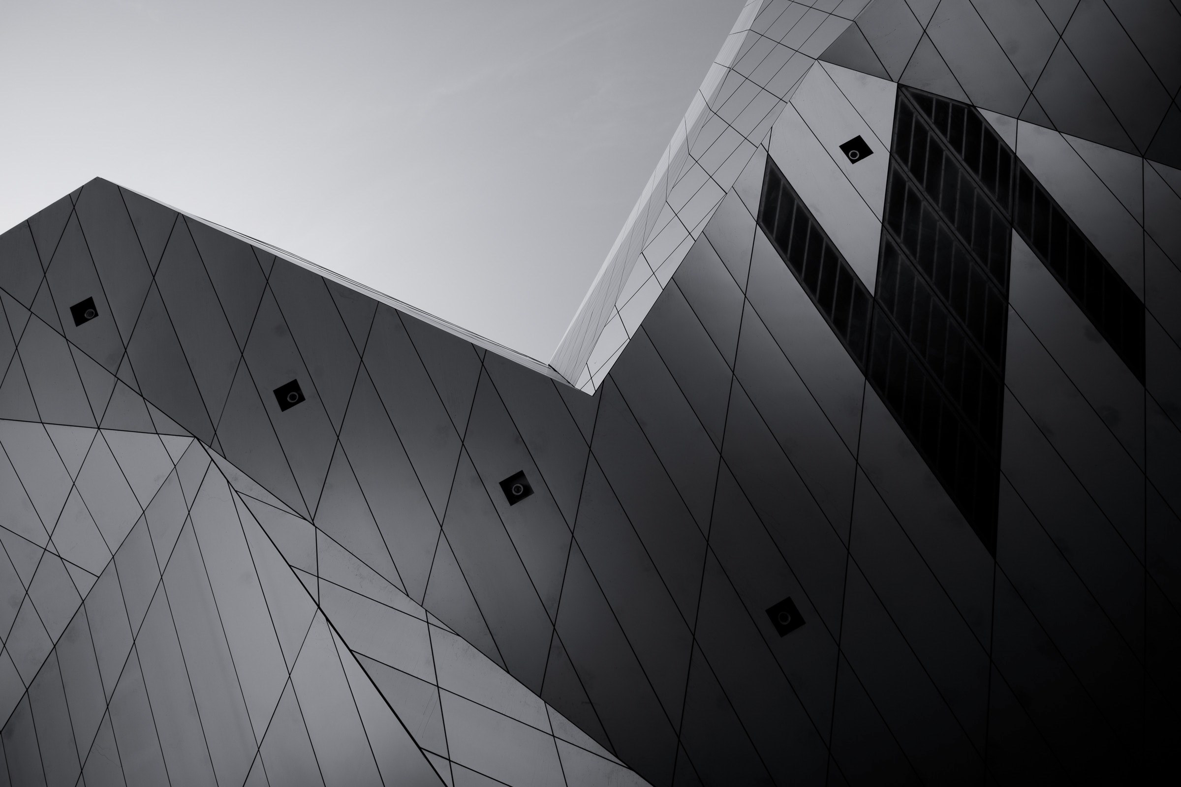a low angle shot of an overhang in a modern building facade, 43_52 4k, HD Wallpaper