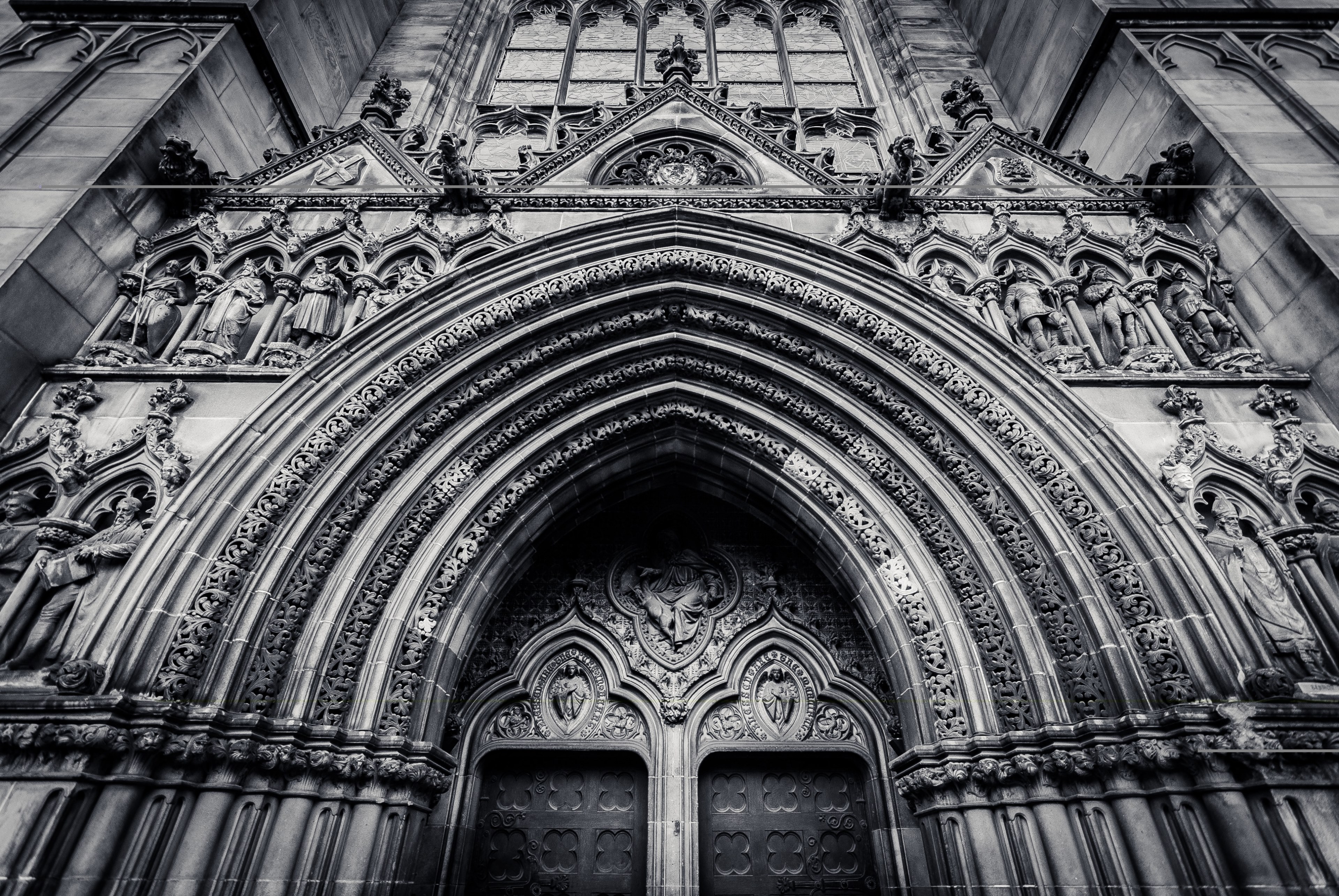 cathedral arch door and architecture 4k, HD Wallpaper