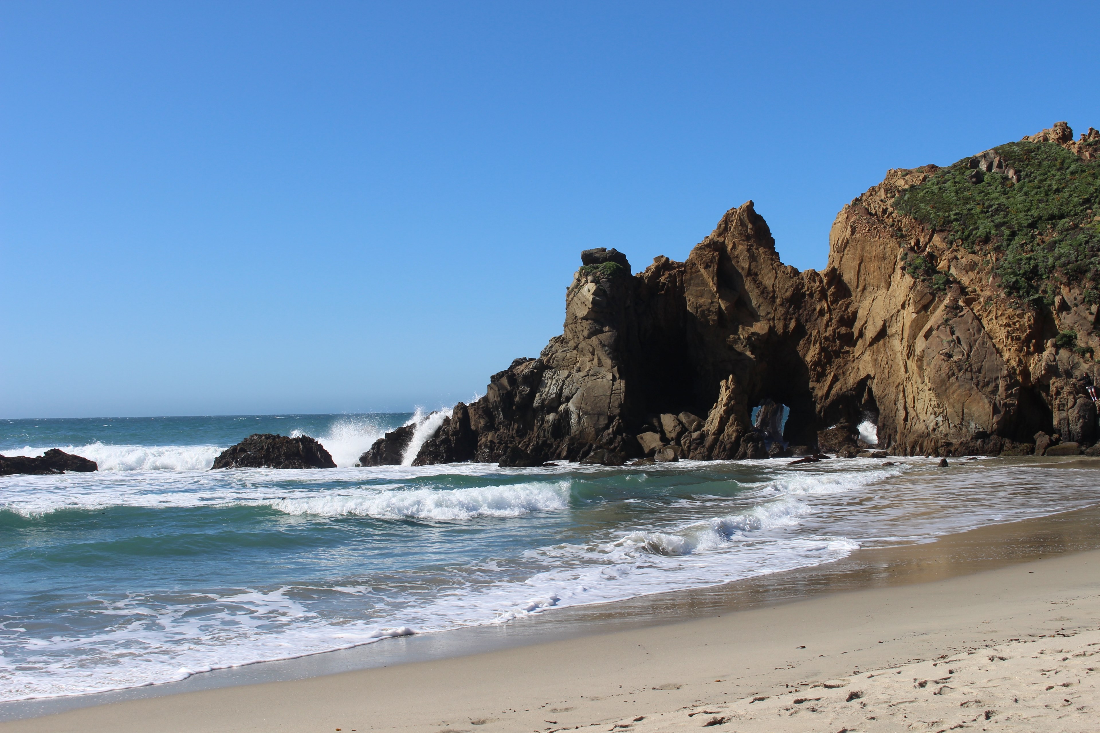 nature rock wafe and sea 4k, HD Wallpaper