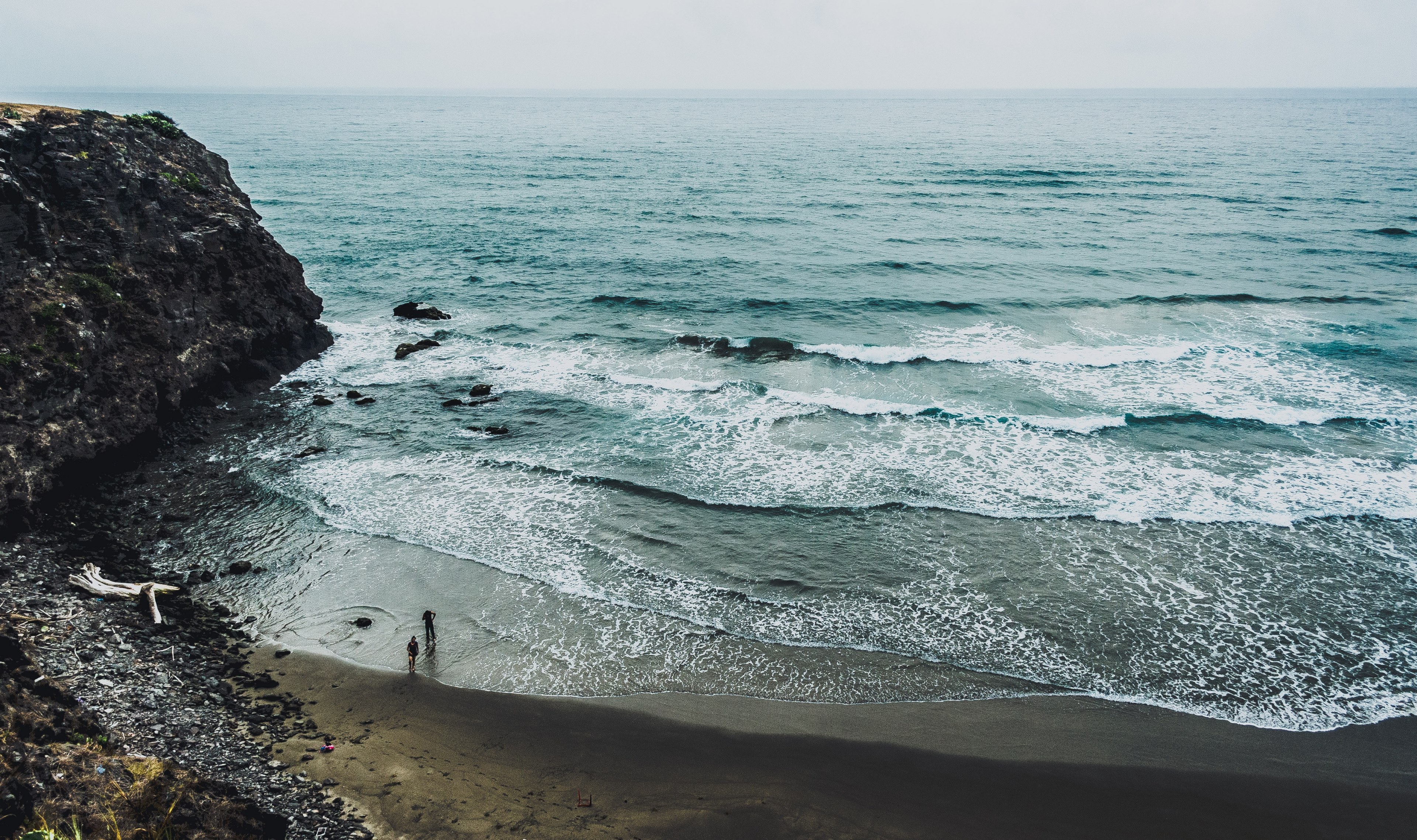 tide cove rock and sand 4k, HD Wallpaper