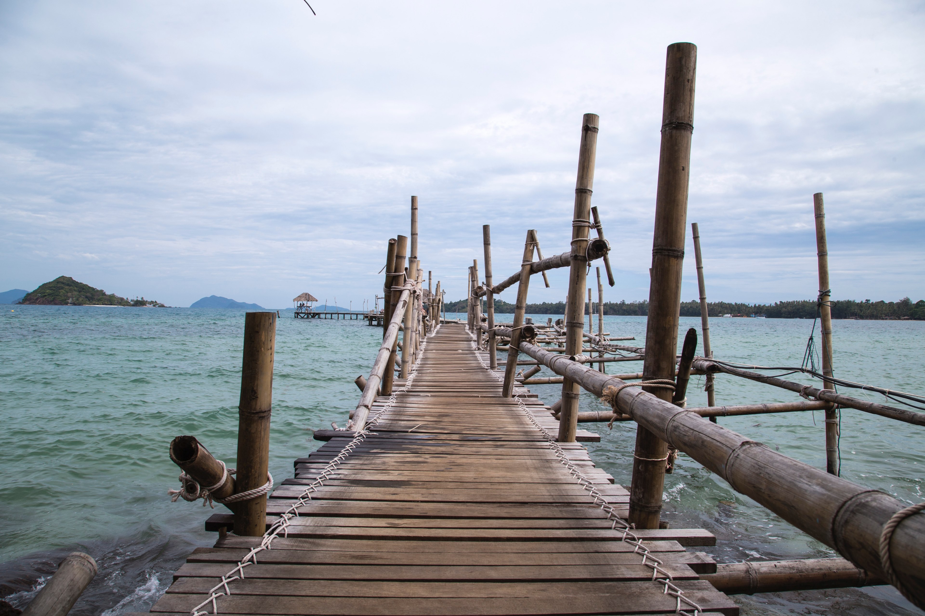 island bridge dock and port 4k, HD Wallpaper