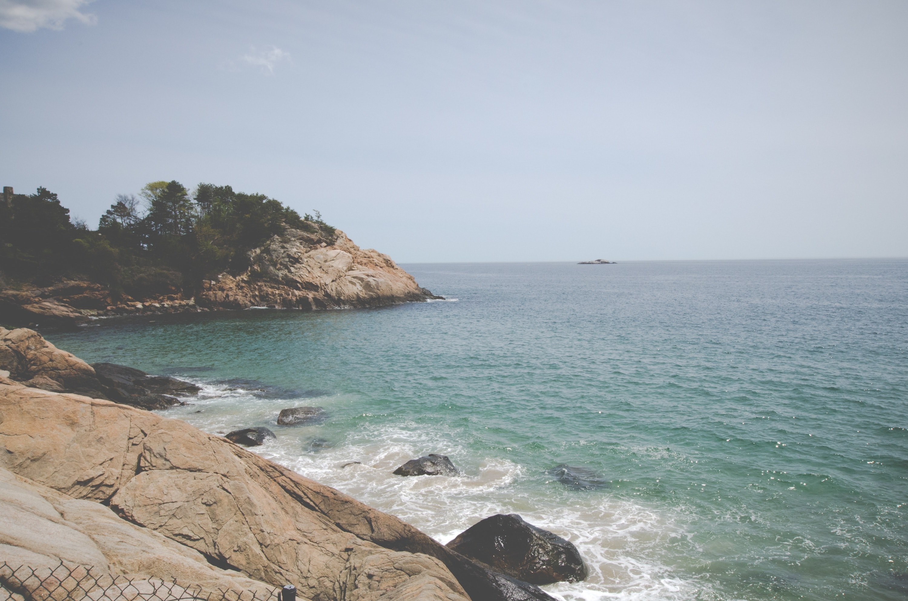 island horizon beach and atlantic 4k, HD Wallpaper