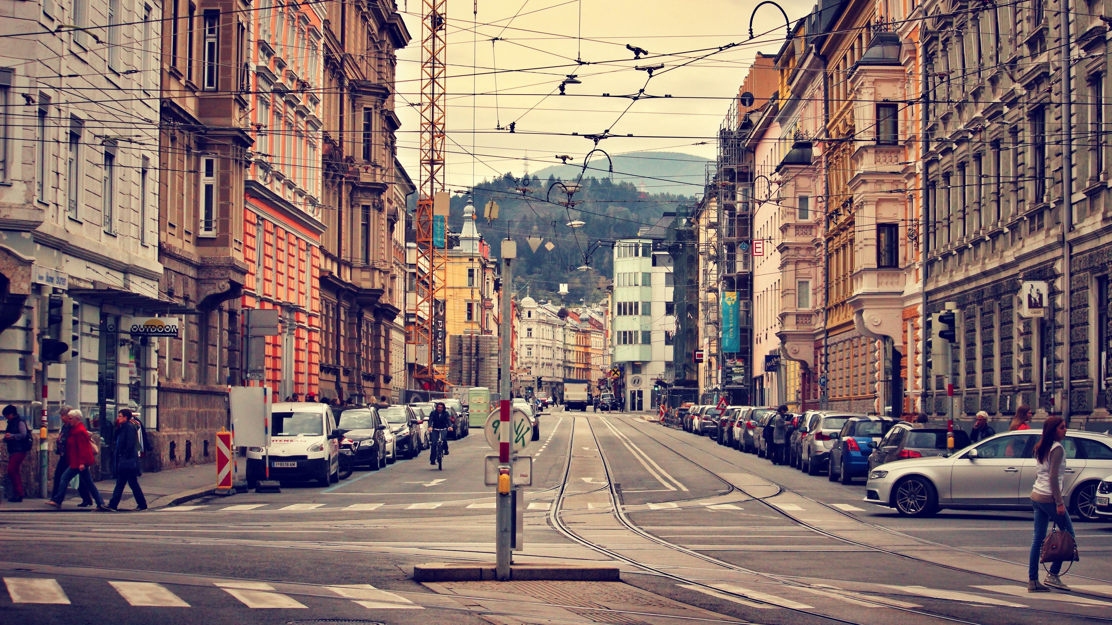 innsbruck, austria, city, architecture, street, 4k, HD Wallpaper