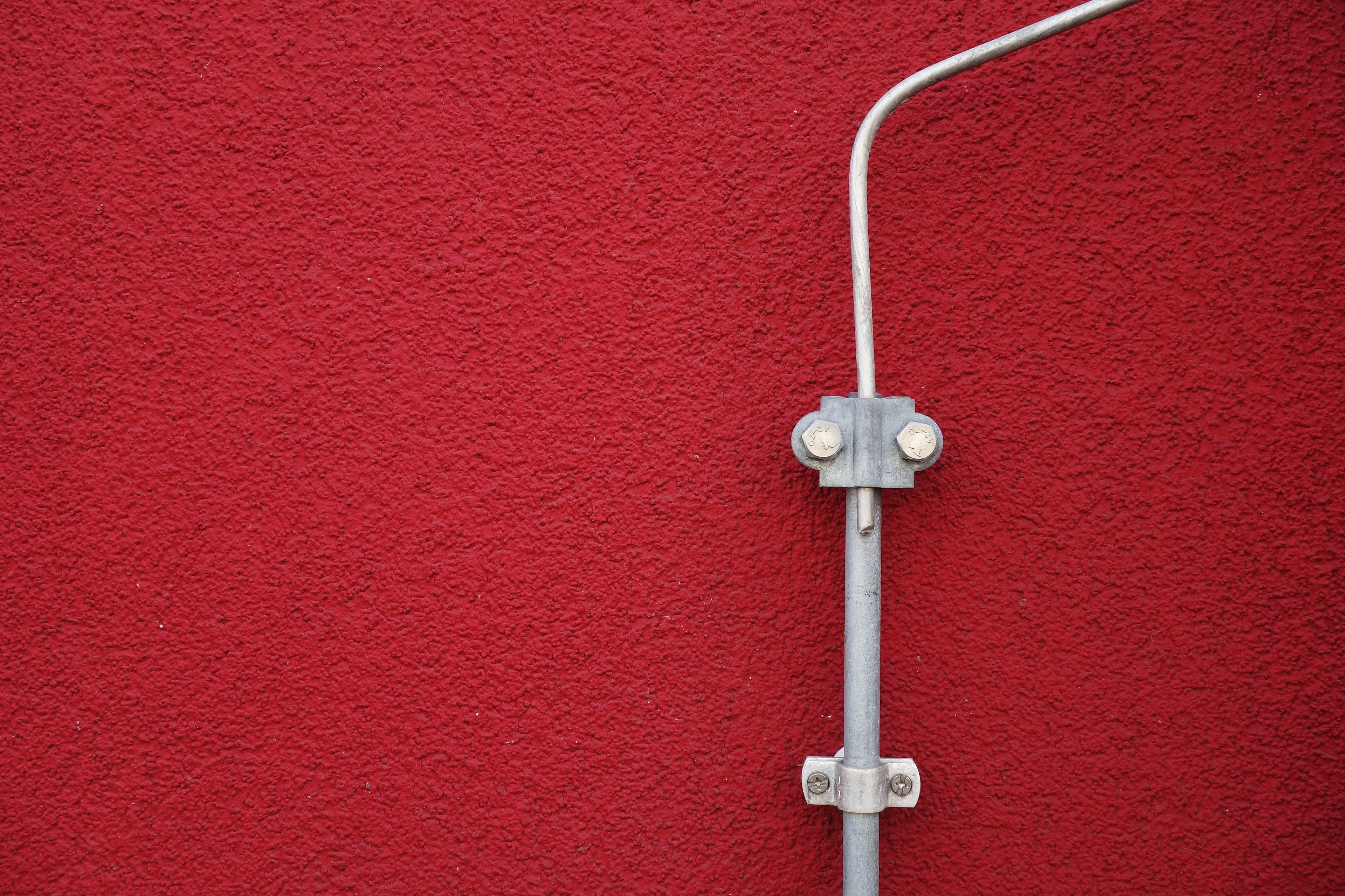metal wiring on a red wall, _metal wires red wall 4k, HD Wallpaper
