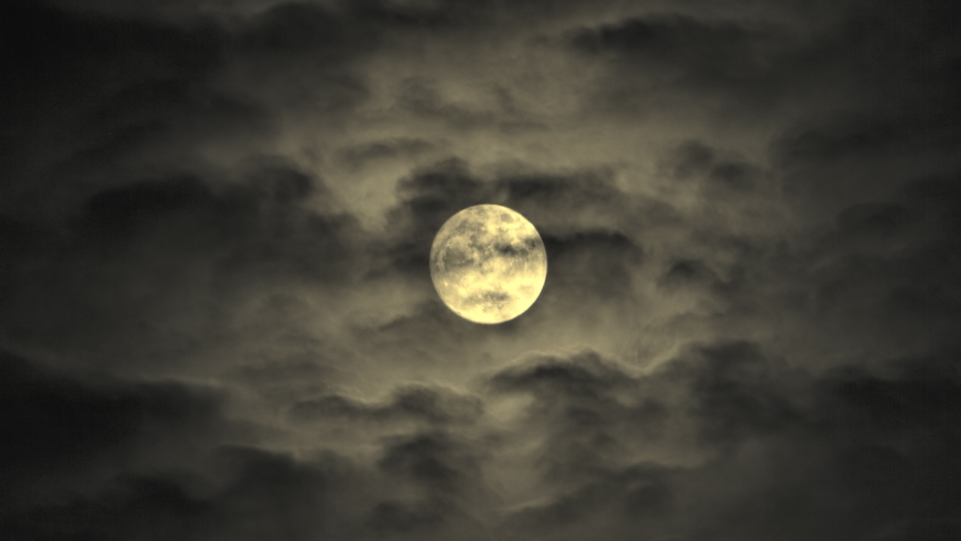 cloudy moon 4k, HD Wallpaper
