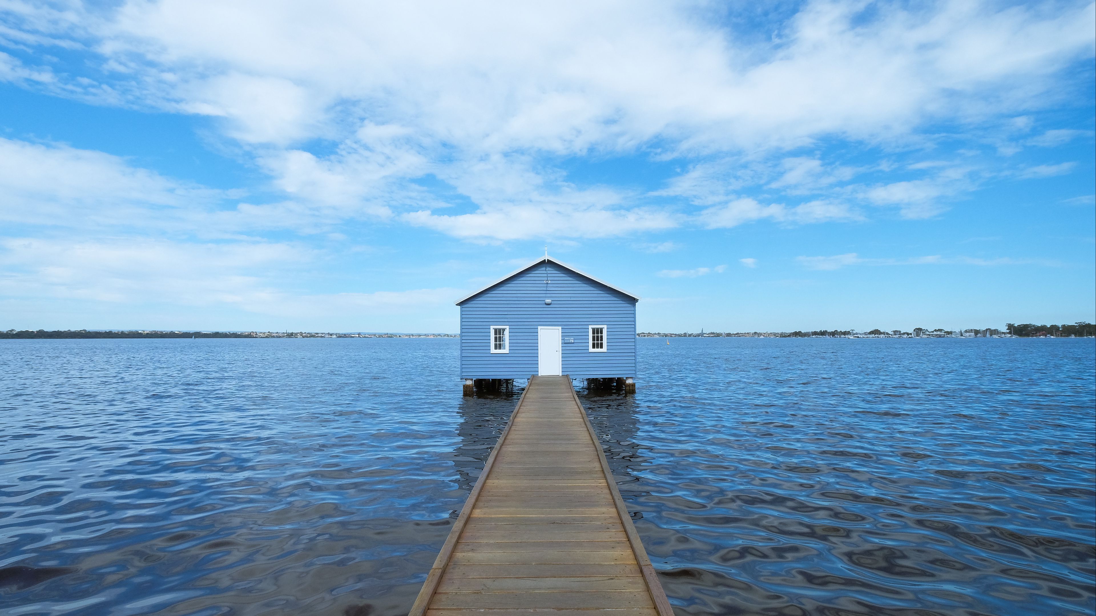 house, pier, bridge, water, 4k, HD Wallpaper