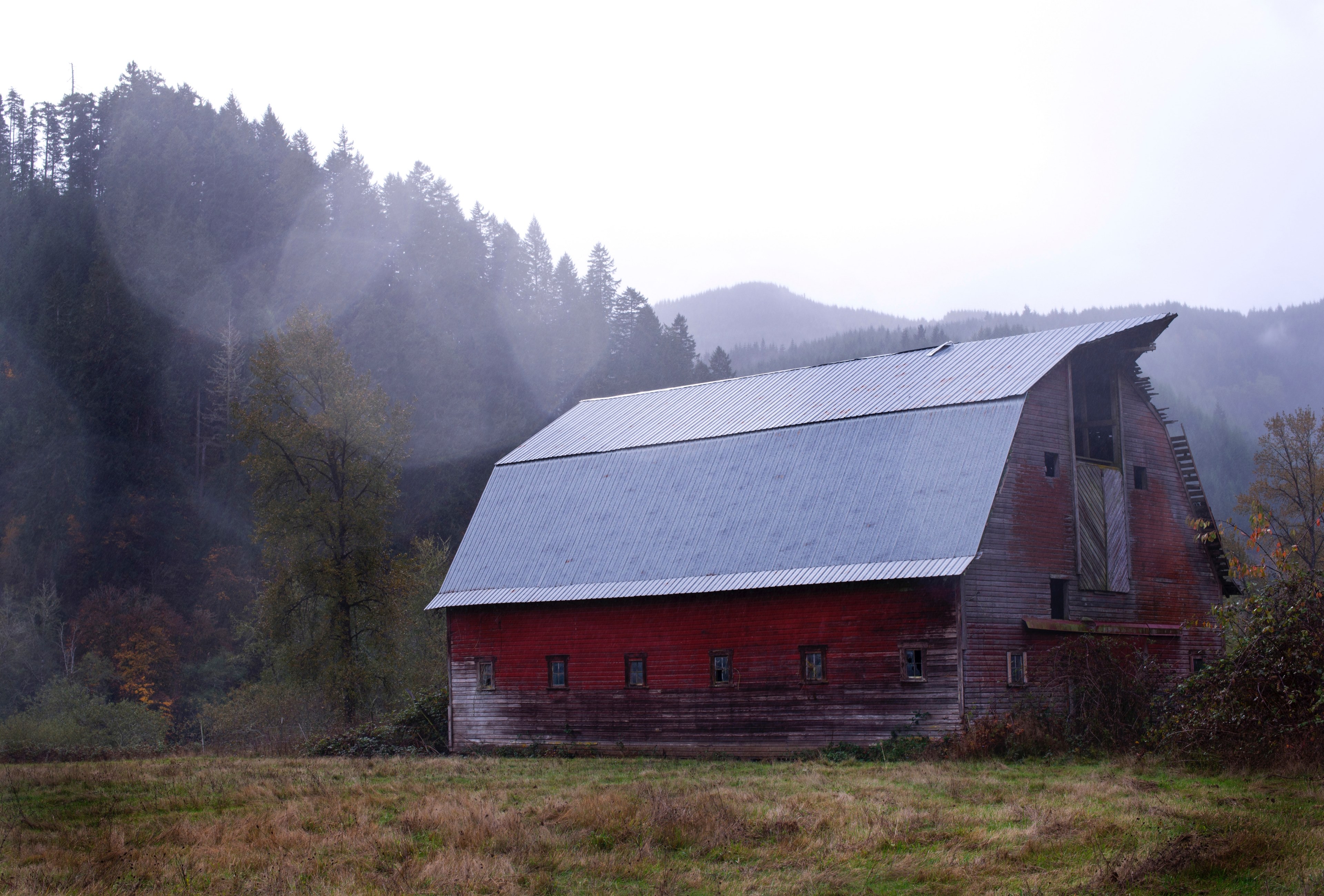 barn rural farm and house 4k, HD Wallpaper