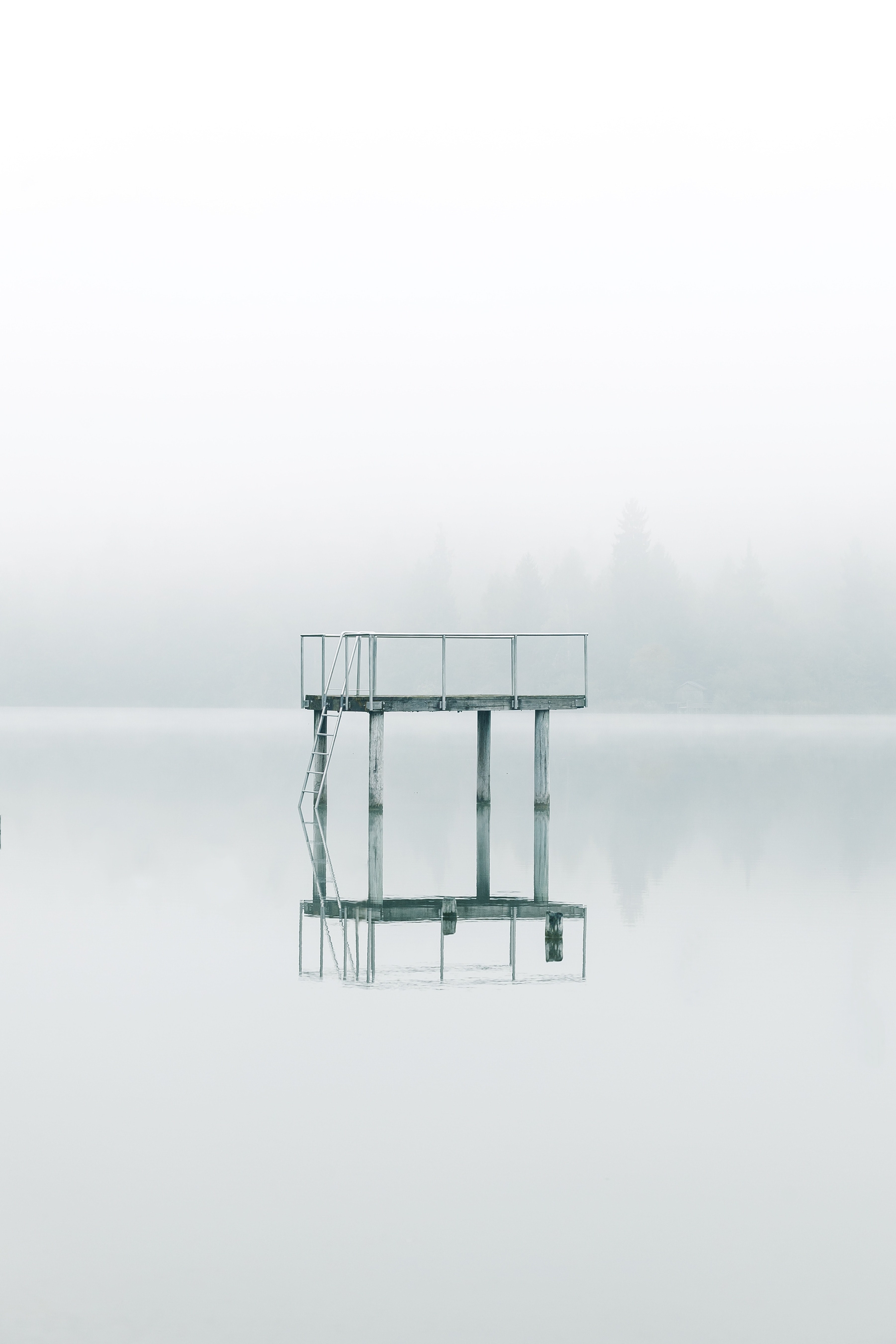 lake amp fog 4k, Phone HD Wallpaper