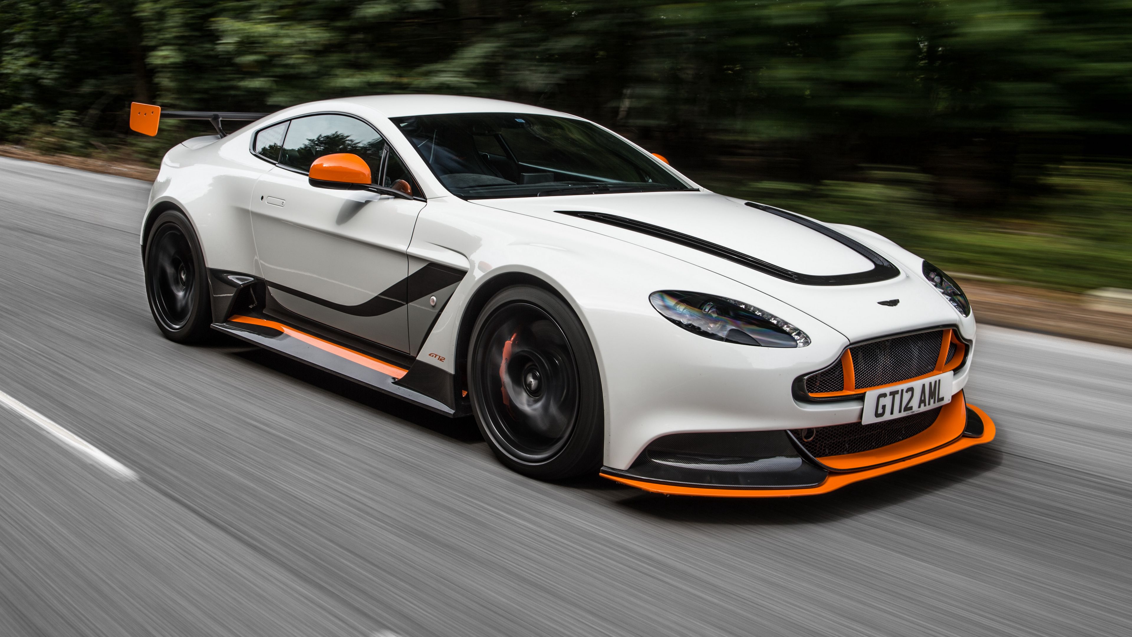 aston martin, vantage, side view, motion, 4k, HD Wallpaper