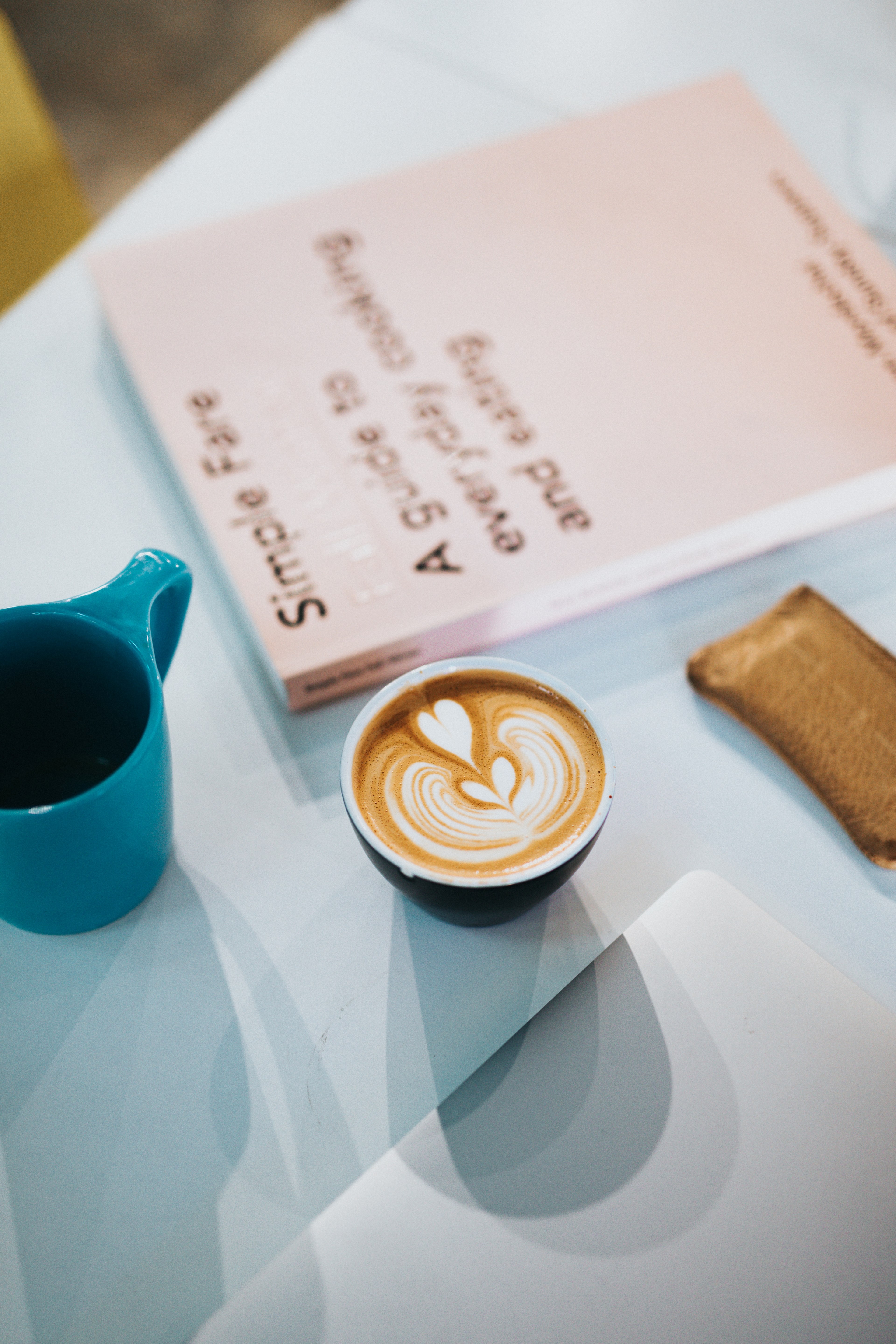 coffee latte cappuccino and book hd, 4k, Phone HD Wallpaper