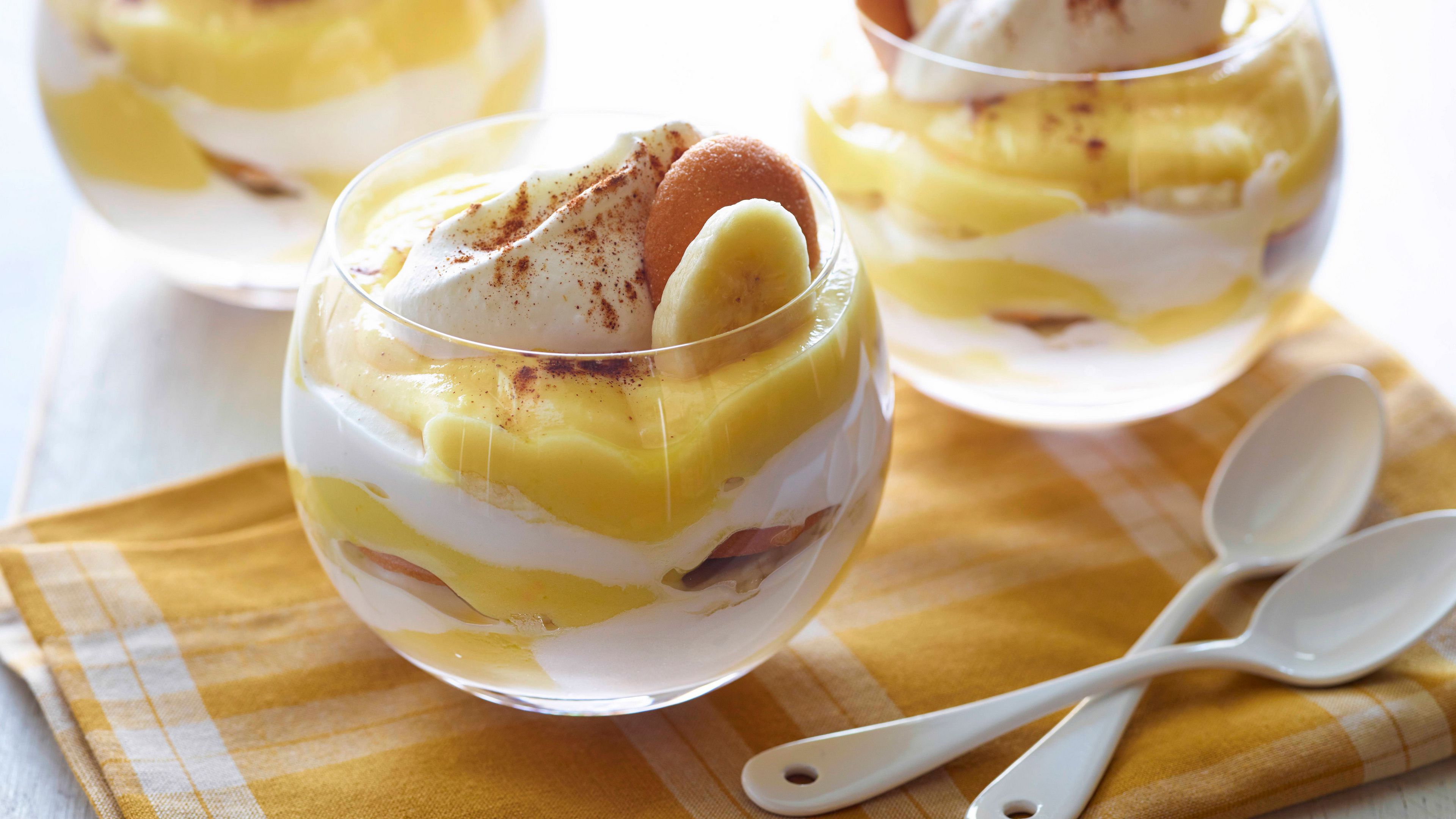 pudding, banana, fruit, dessert, 4k, HD Wallpaper