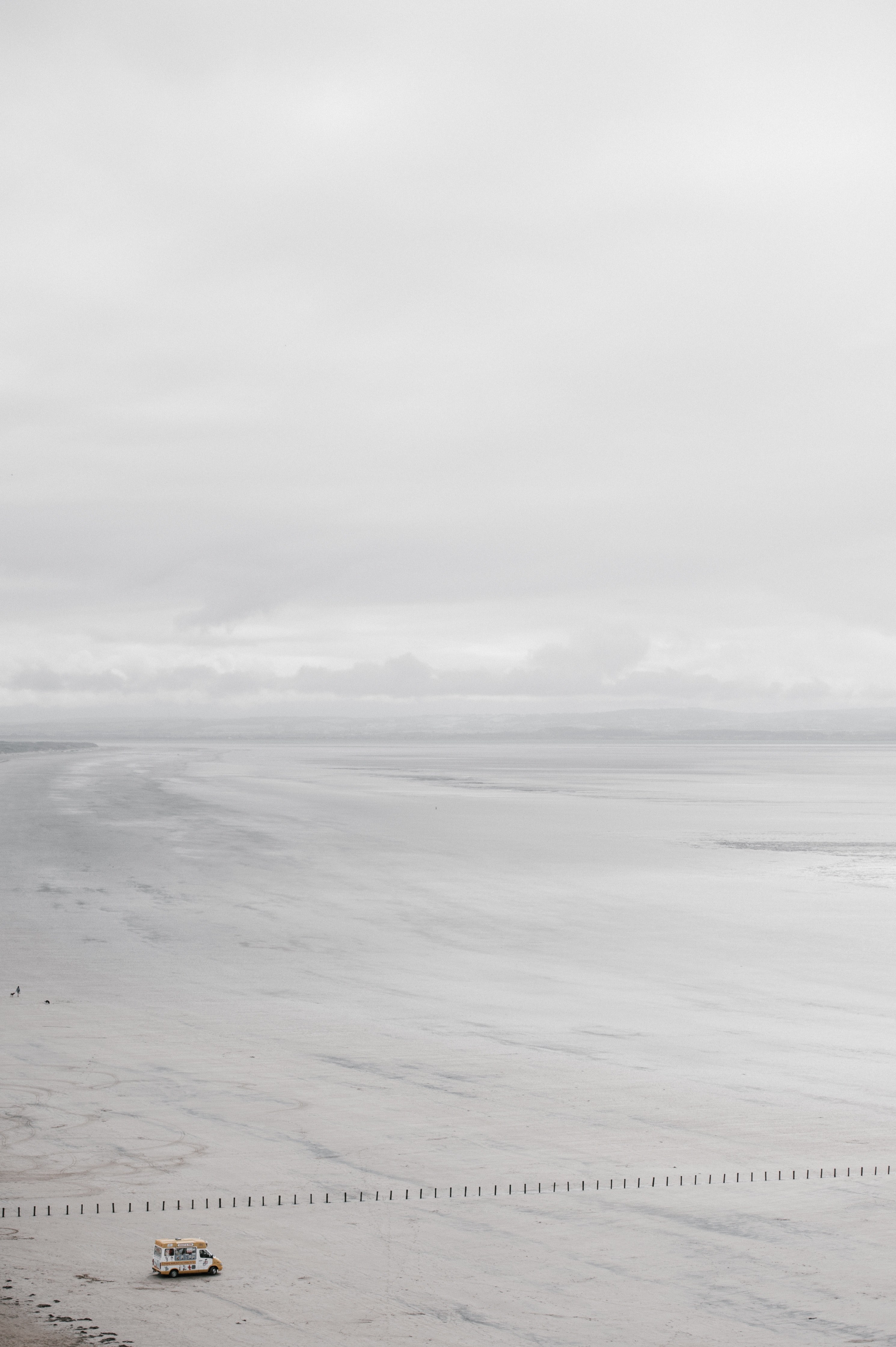 ice cream van on the beach 4k, Phone HD Wallpaper