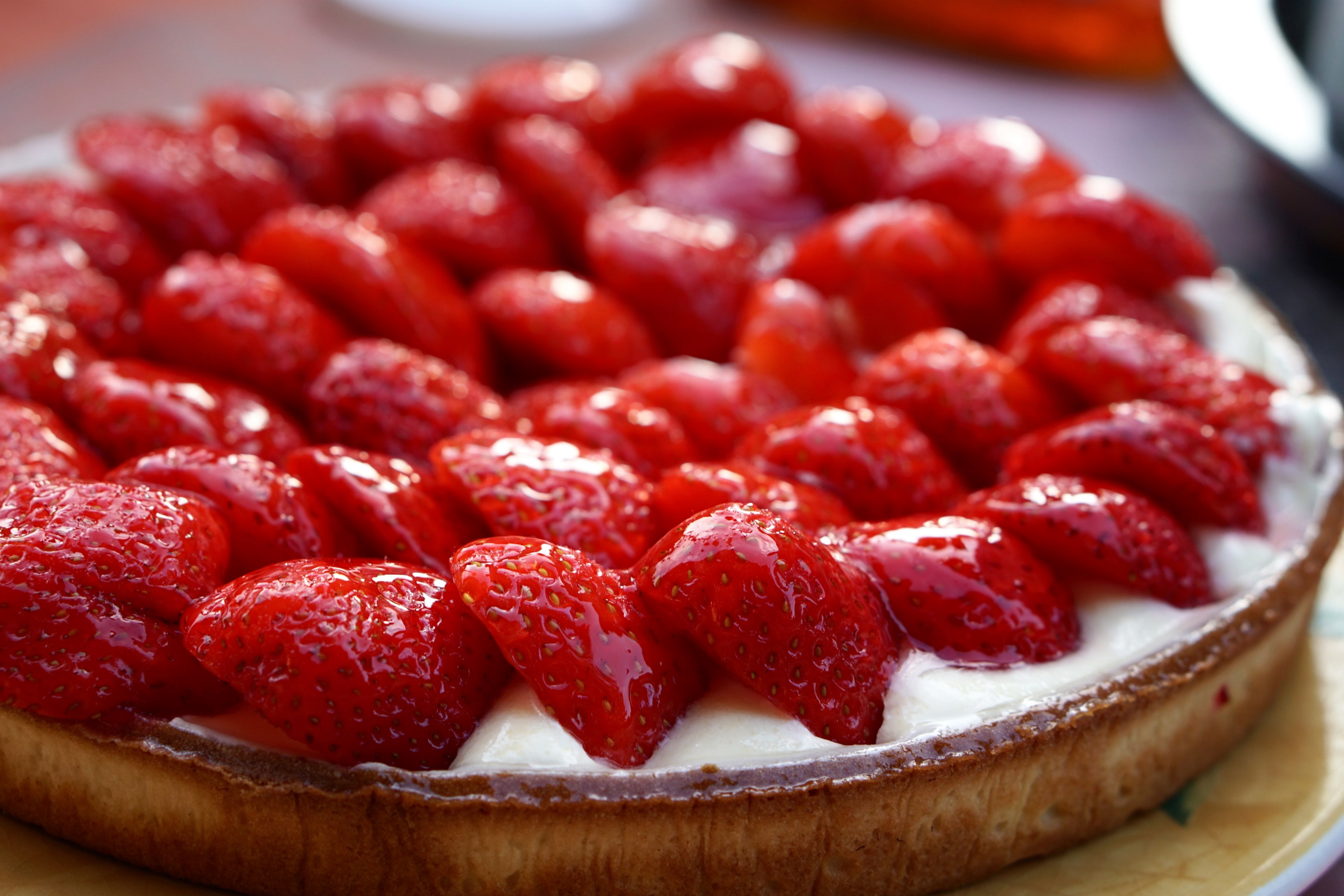 strawberry tart strawberry tart and dessert 4k, HD Wallpaper