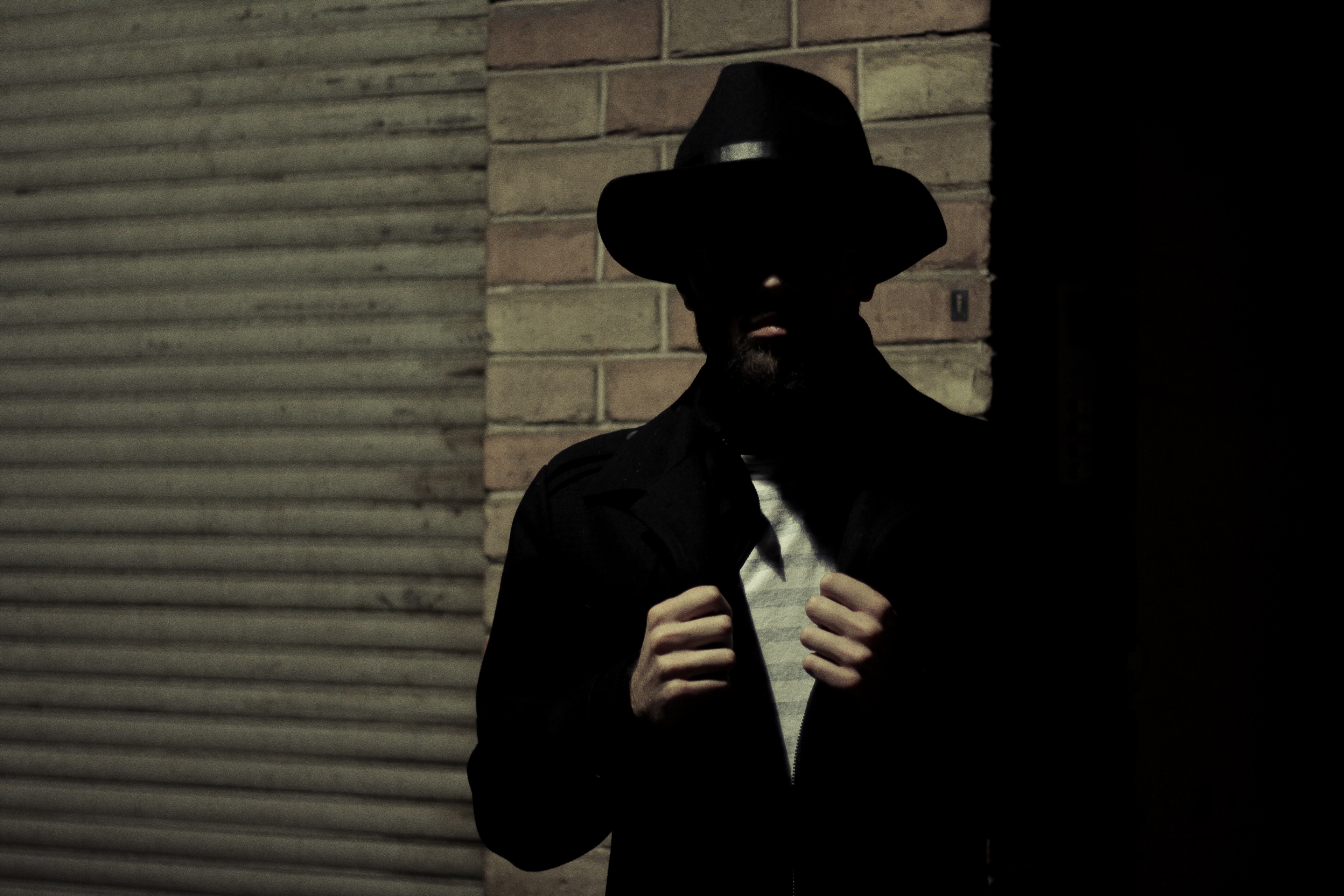 man shadow caucasian and hat 4k, HD Wallpaper