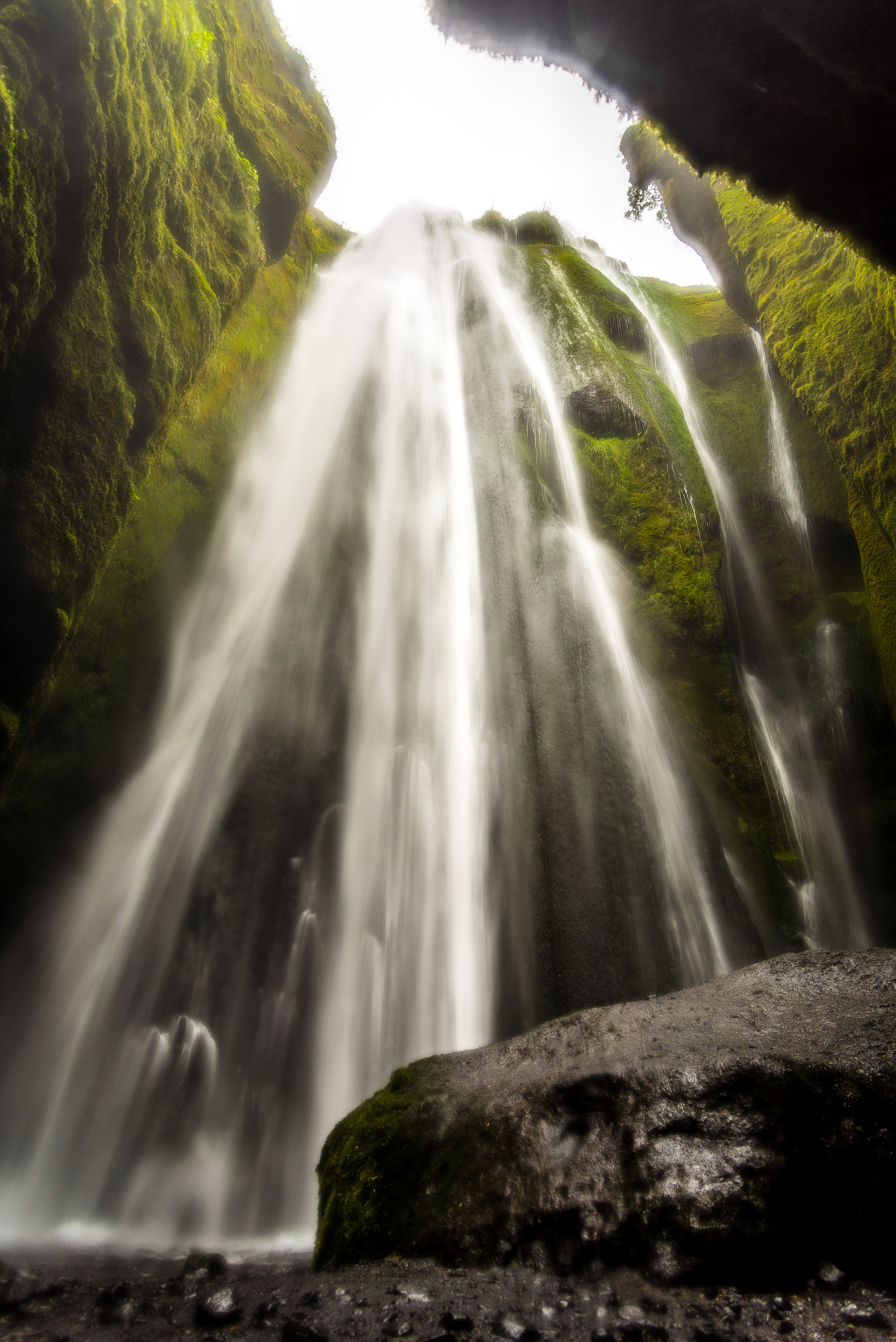 waterfall water rock and cliff hd, 4k, Phone HD Wallpaper