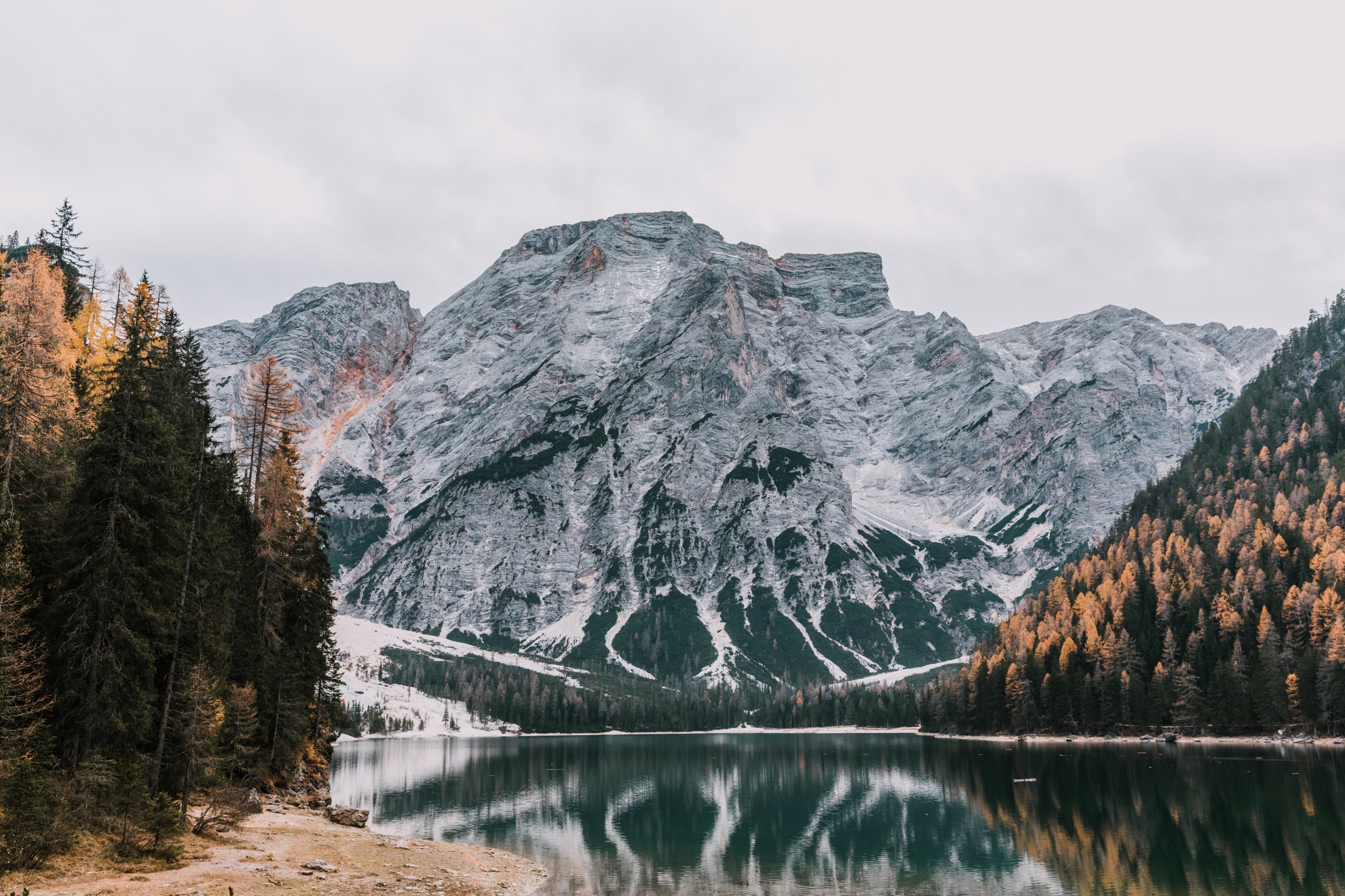 lago di braies 4k, HD Wallpaper