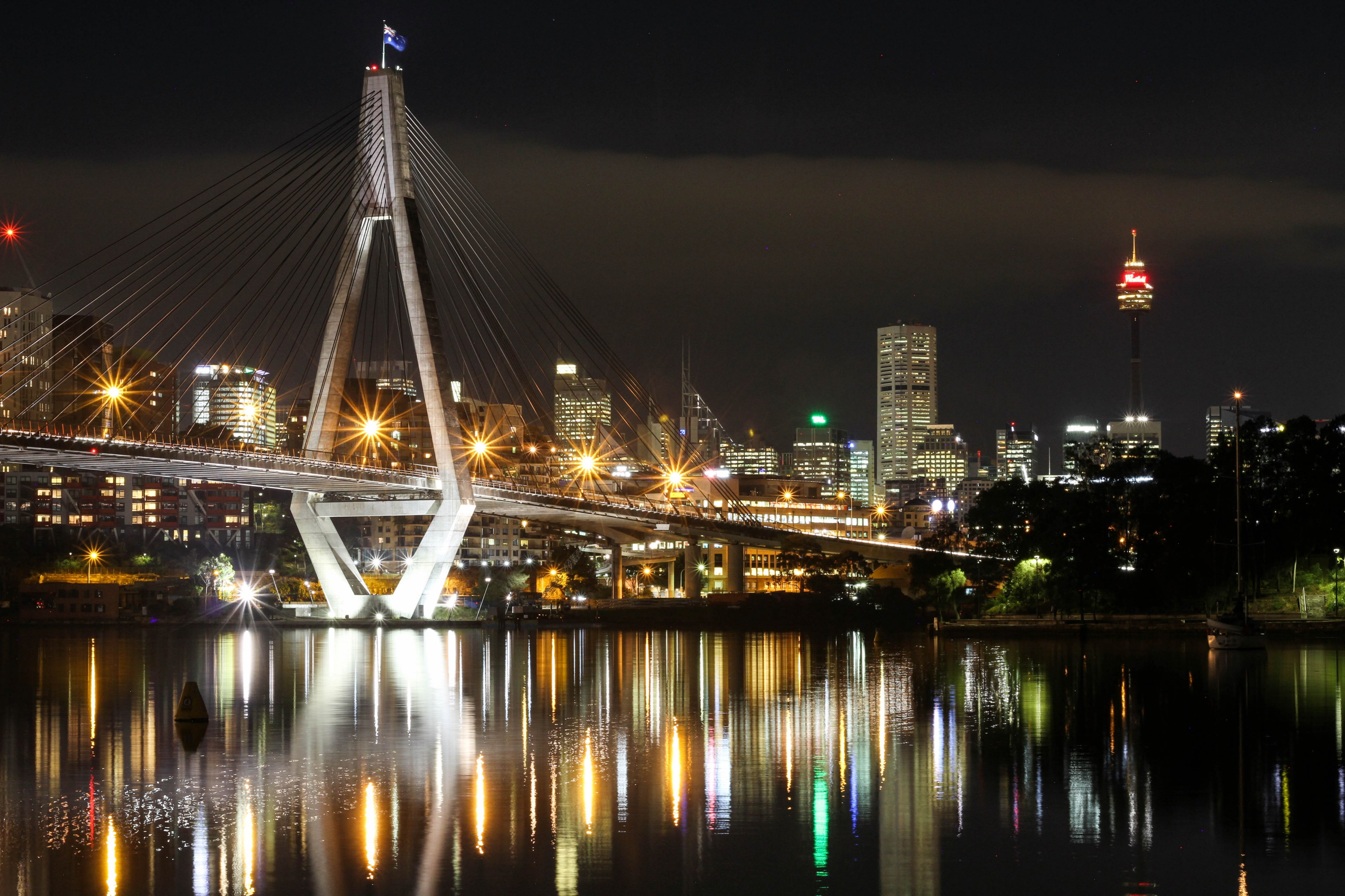 light building night and city 4k, HD Wallpaper