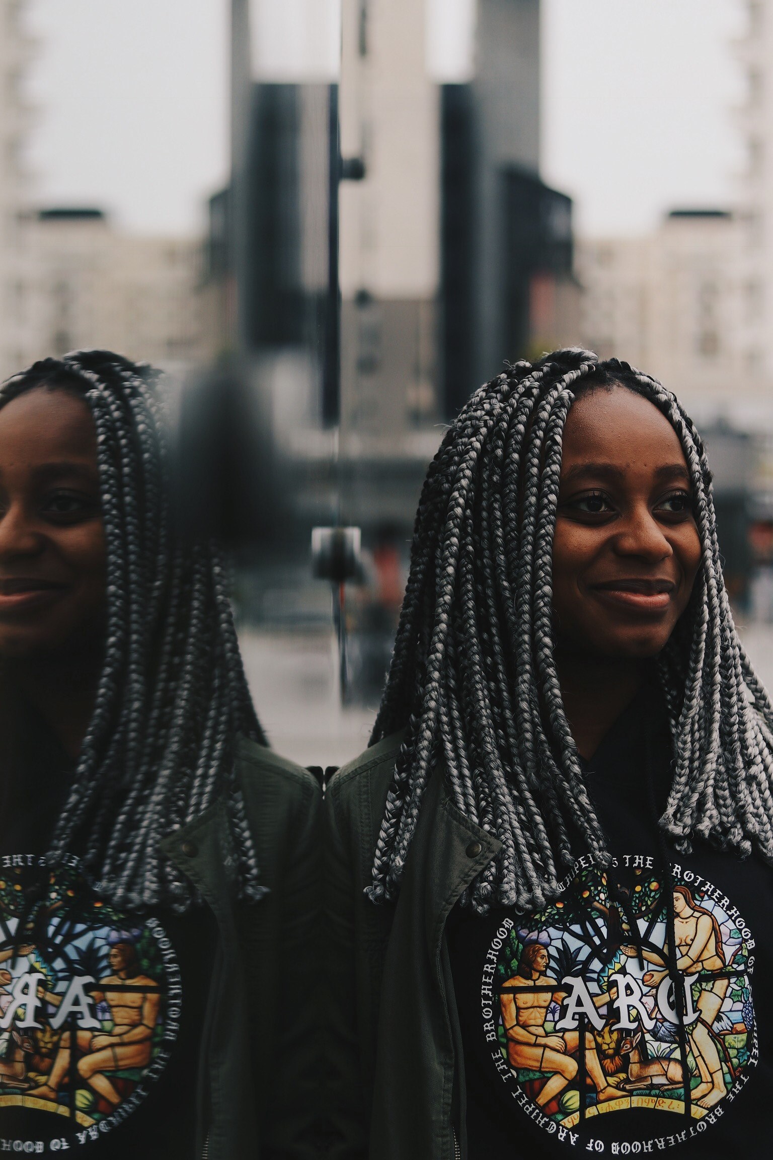 portrait woman african american and corn rows hd, 4k, Phone HD Wallpaper